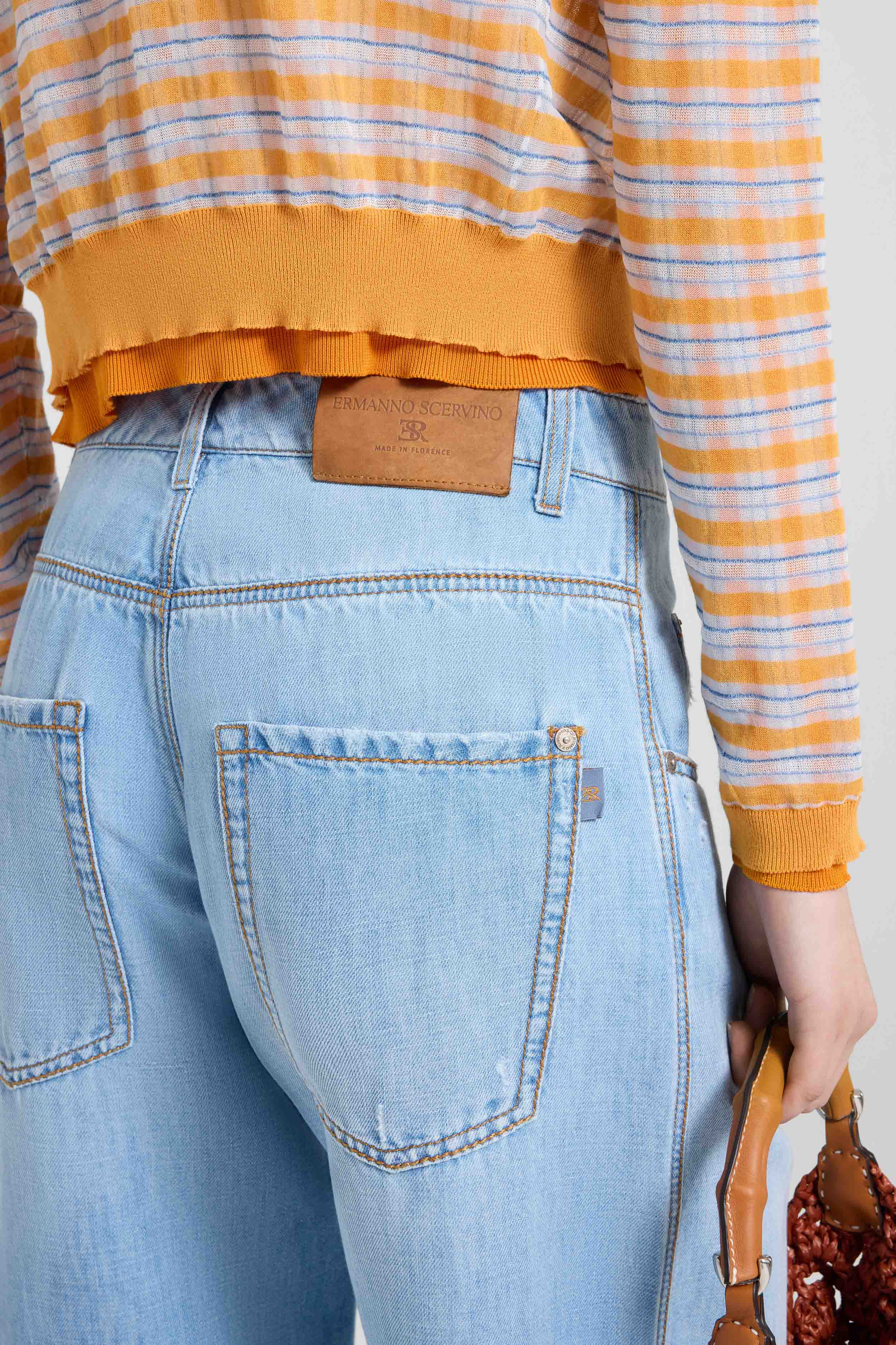 Baggy trousers in chambray linen-cotton - Image 5