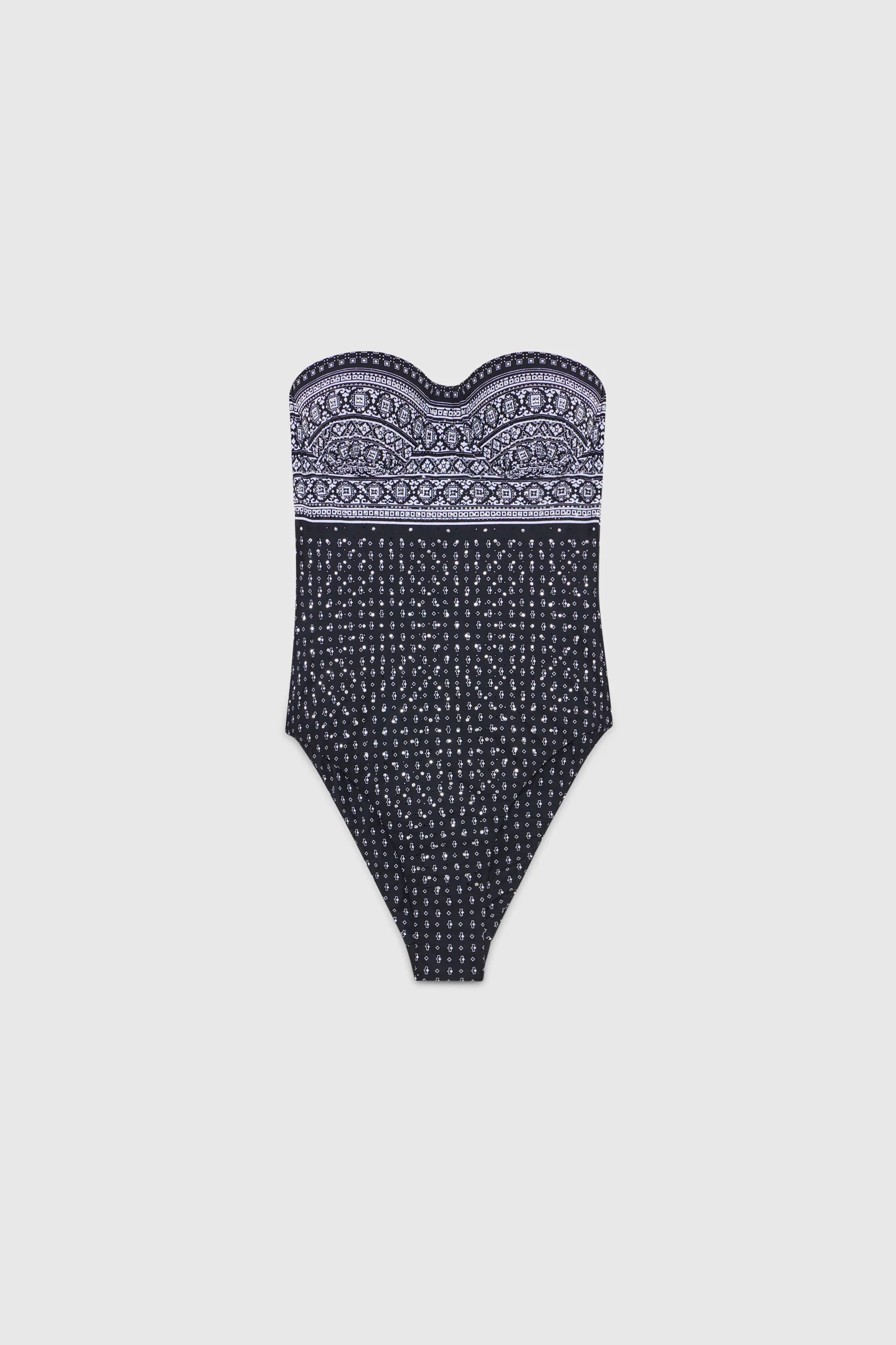 Bandana print one-piece swimsuit with crystals