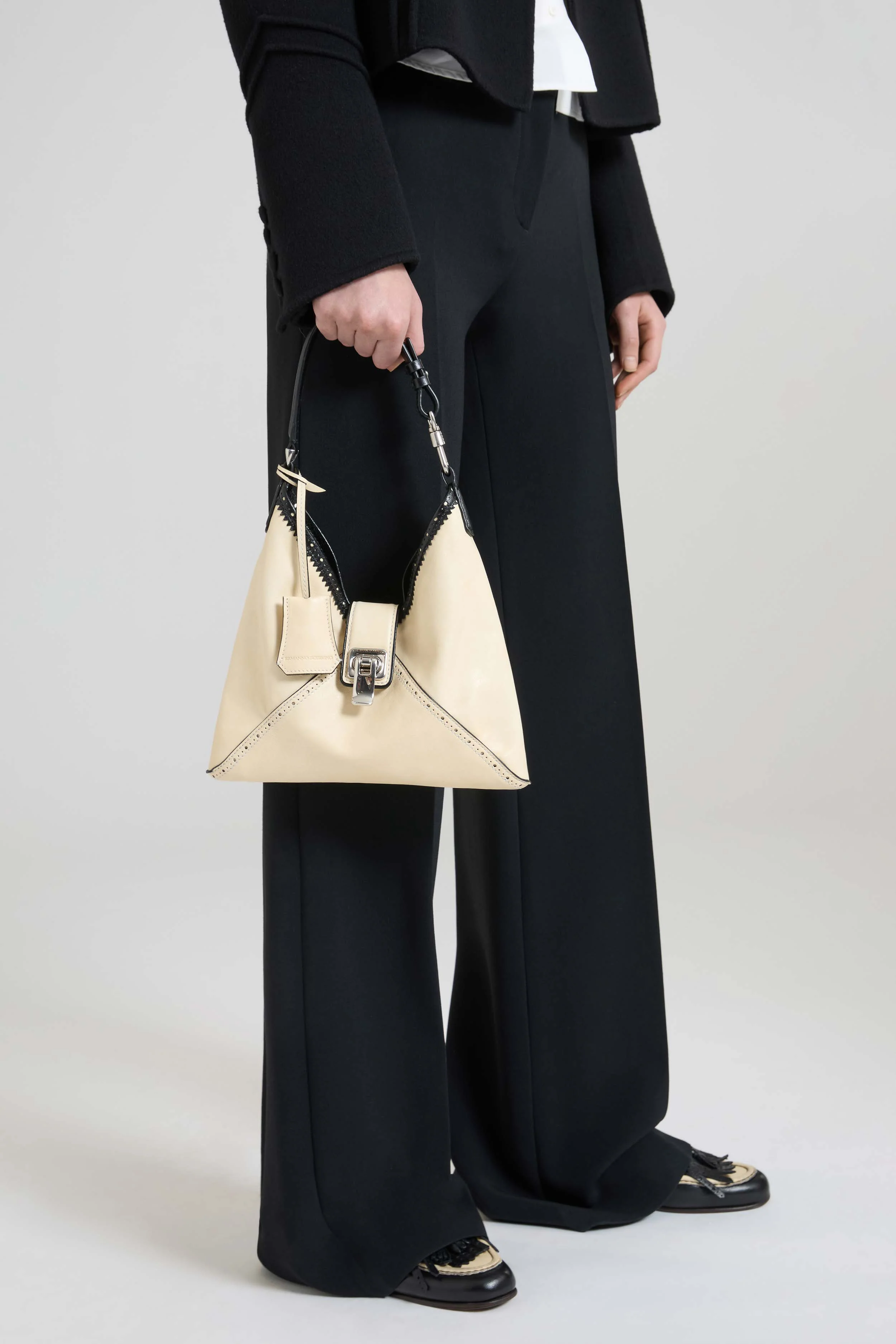 Clio – Mini Hobo Bag in Bicolour Vintage Sheepskin Leather - Image 2