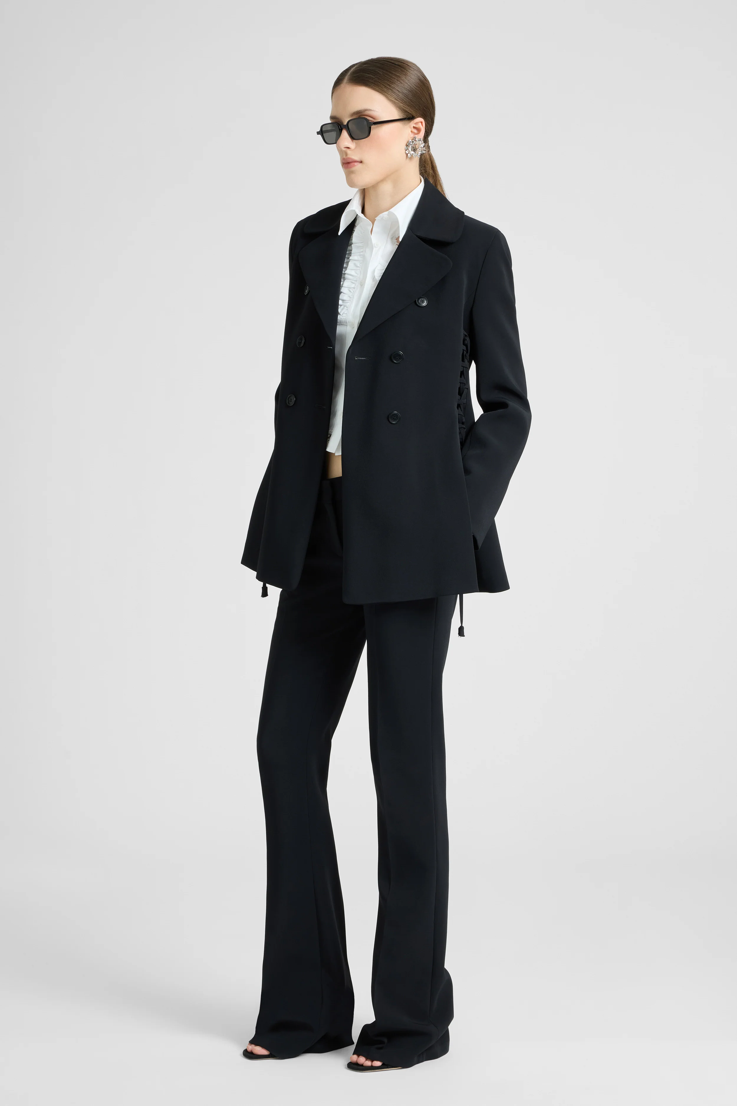 Double-breasted cadì viscose jacket with guepierre details - Image 2