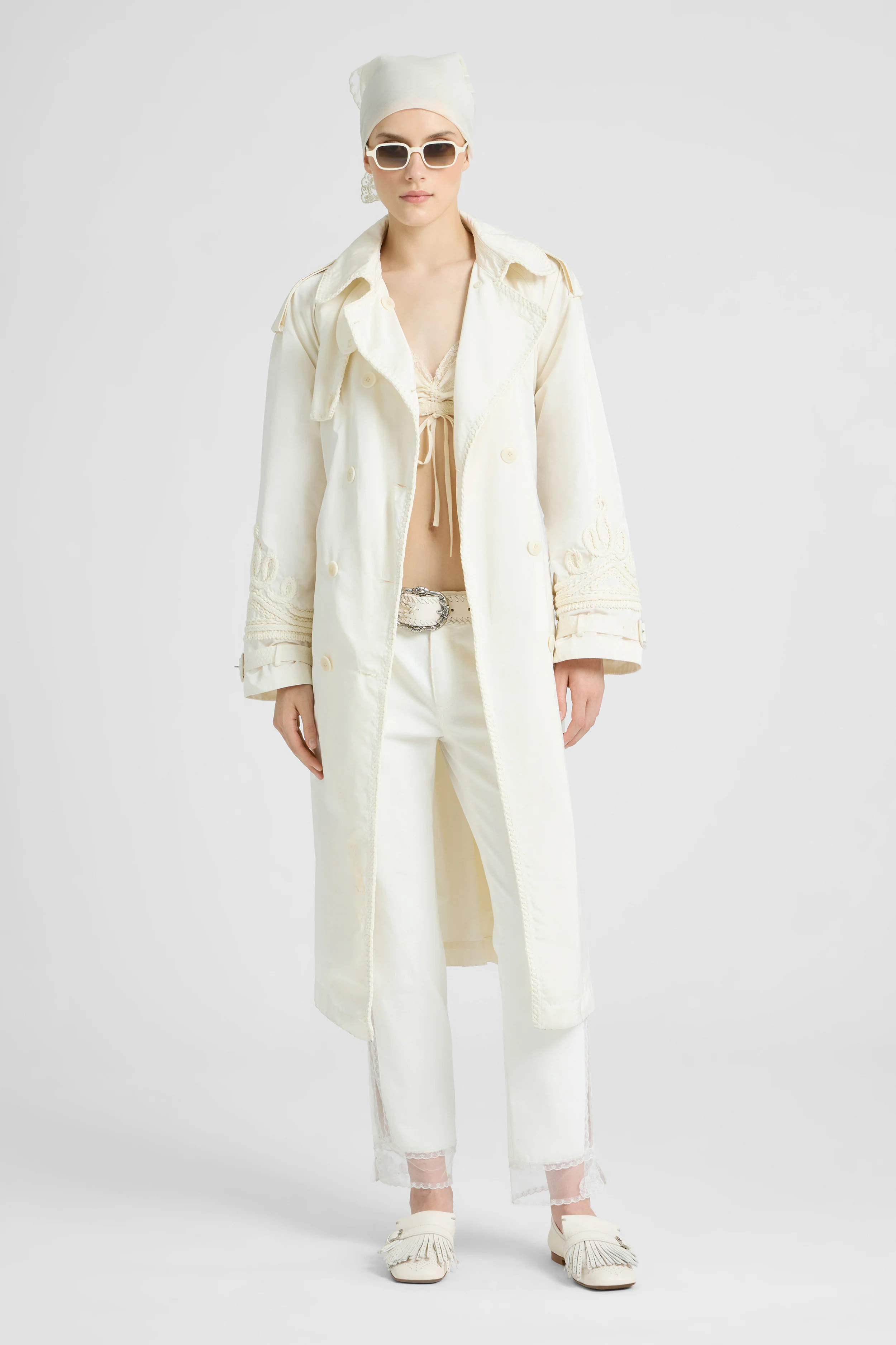 Double-breasted technical trench with hand-finished detailing - Image 3