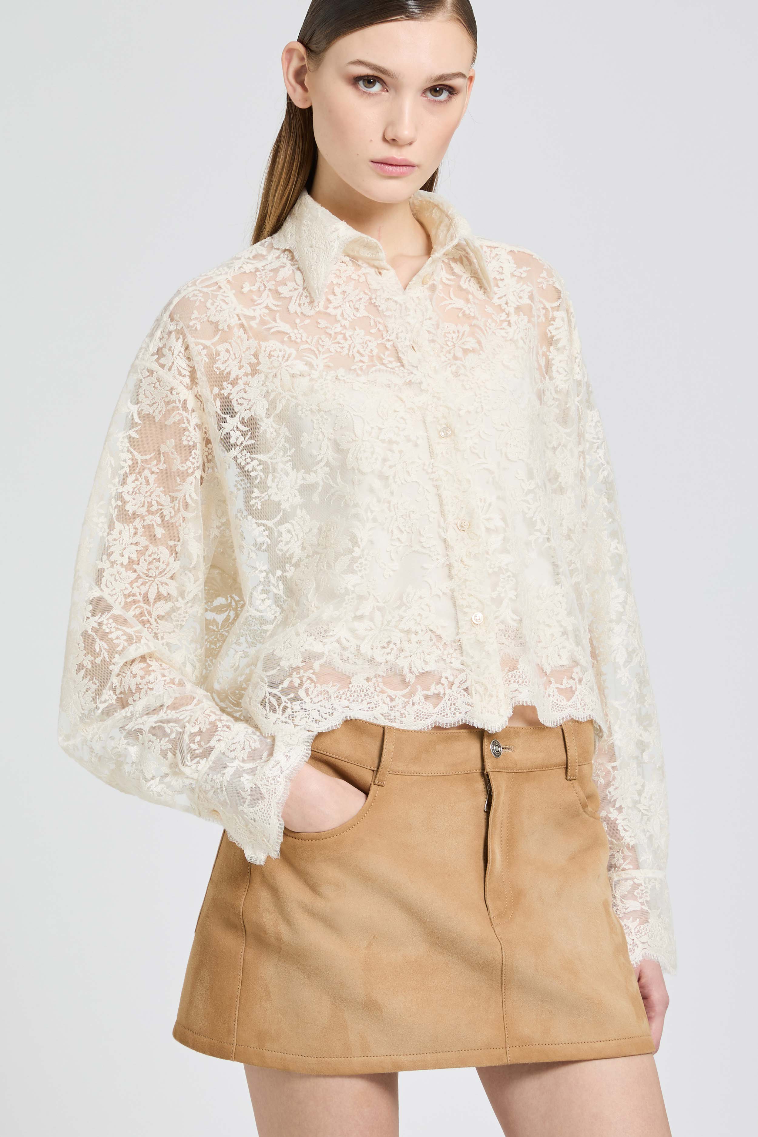 Embroidered tulle shirt with matching top - Image 3