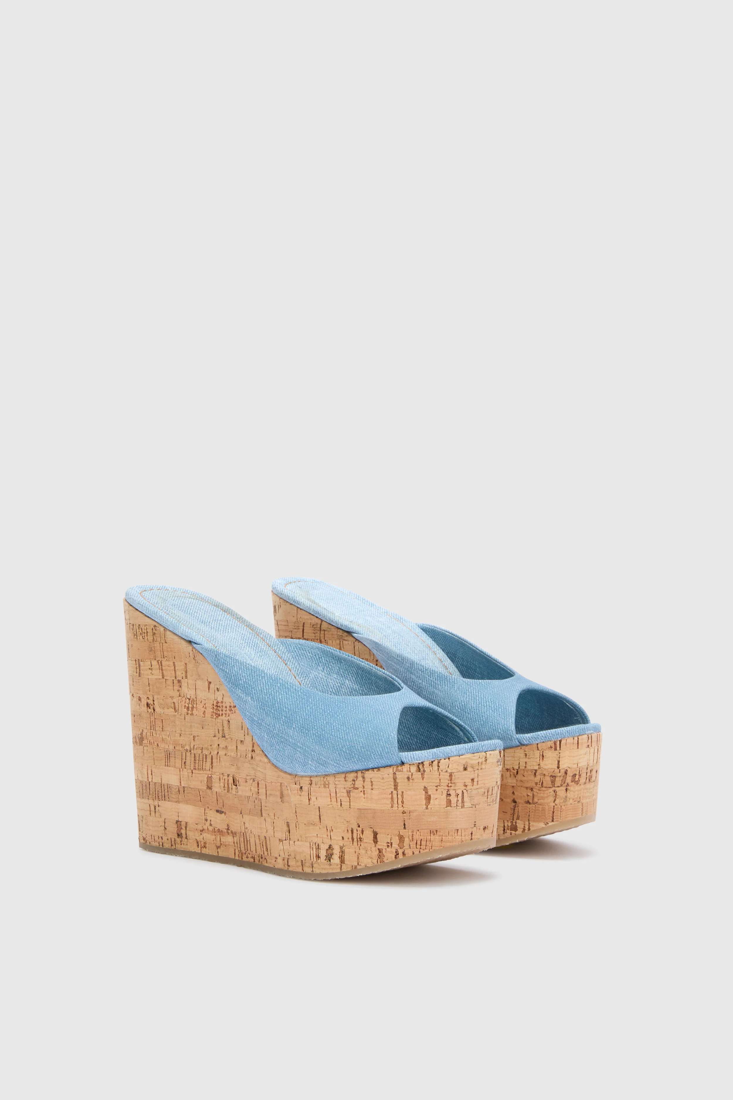 Jeans-print marocain wedge open toe sandal - Image 3