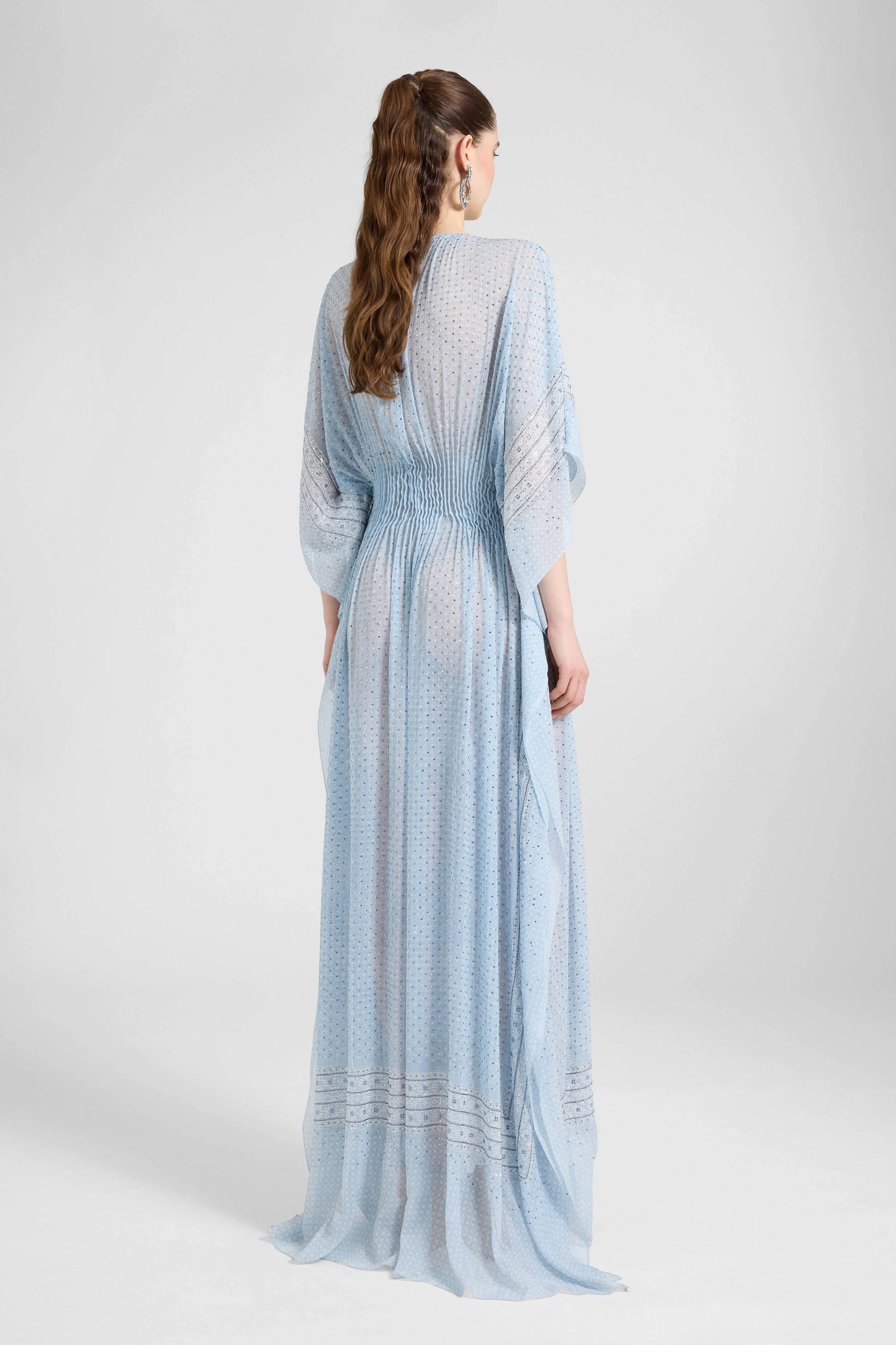 Kaftan in printed silk with hand-applied crystals - Image 5