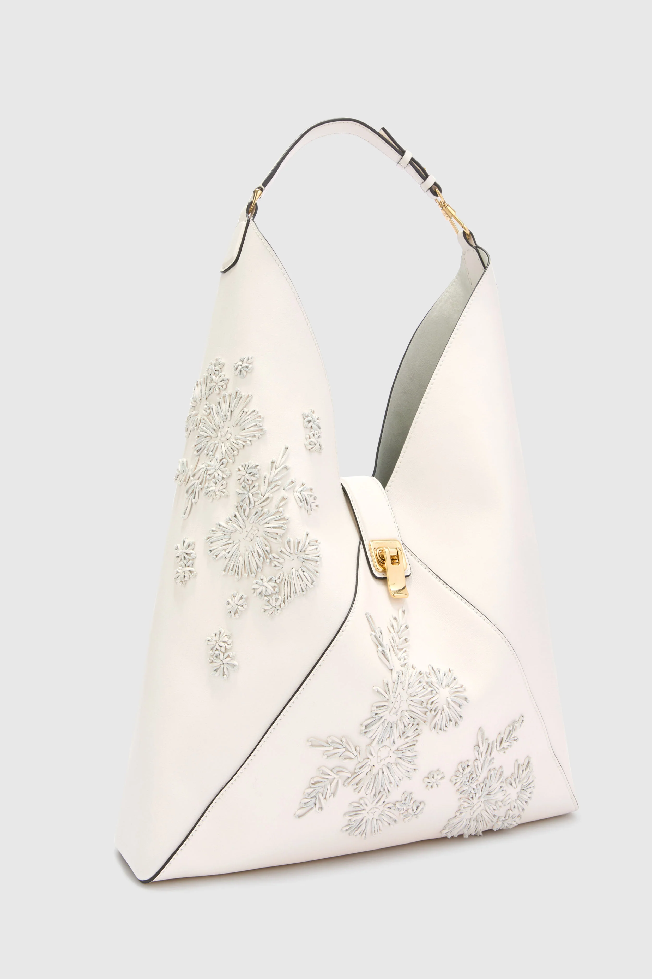 Large Clio bag in calf leather with floral embroidery - Image 3
