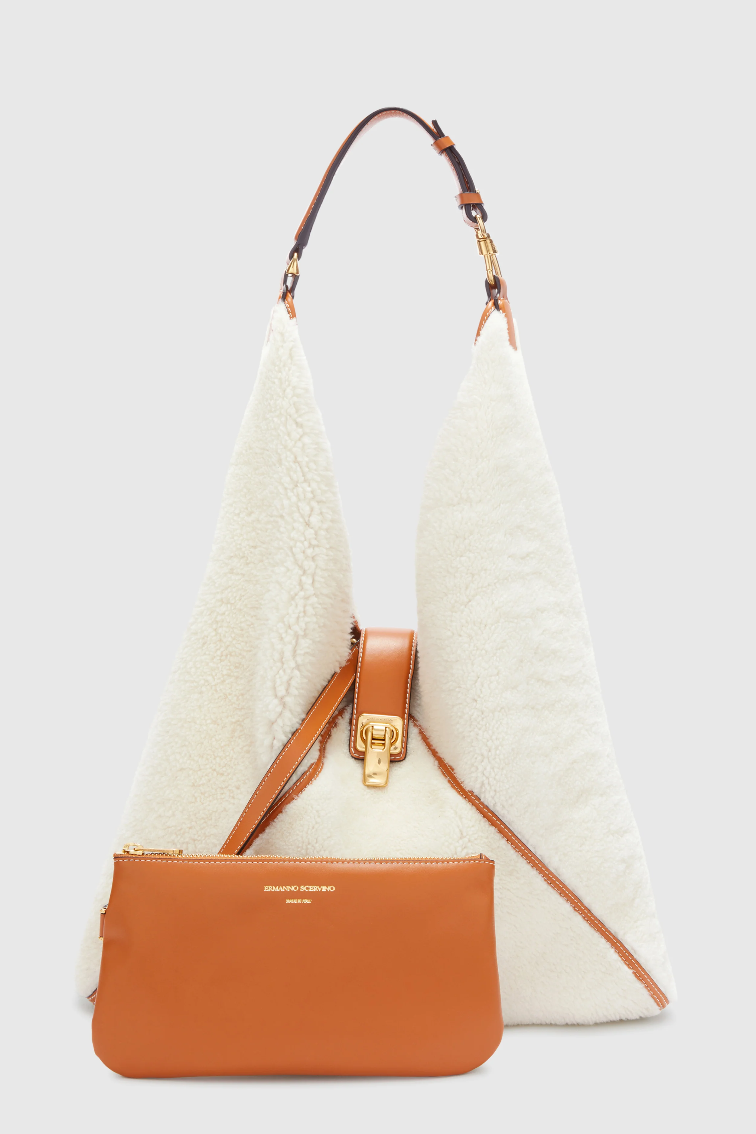 Large shearling Clio bag - Image 4