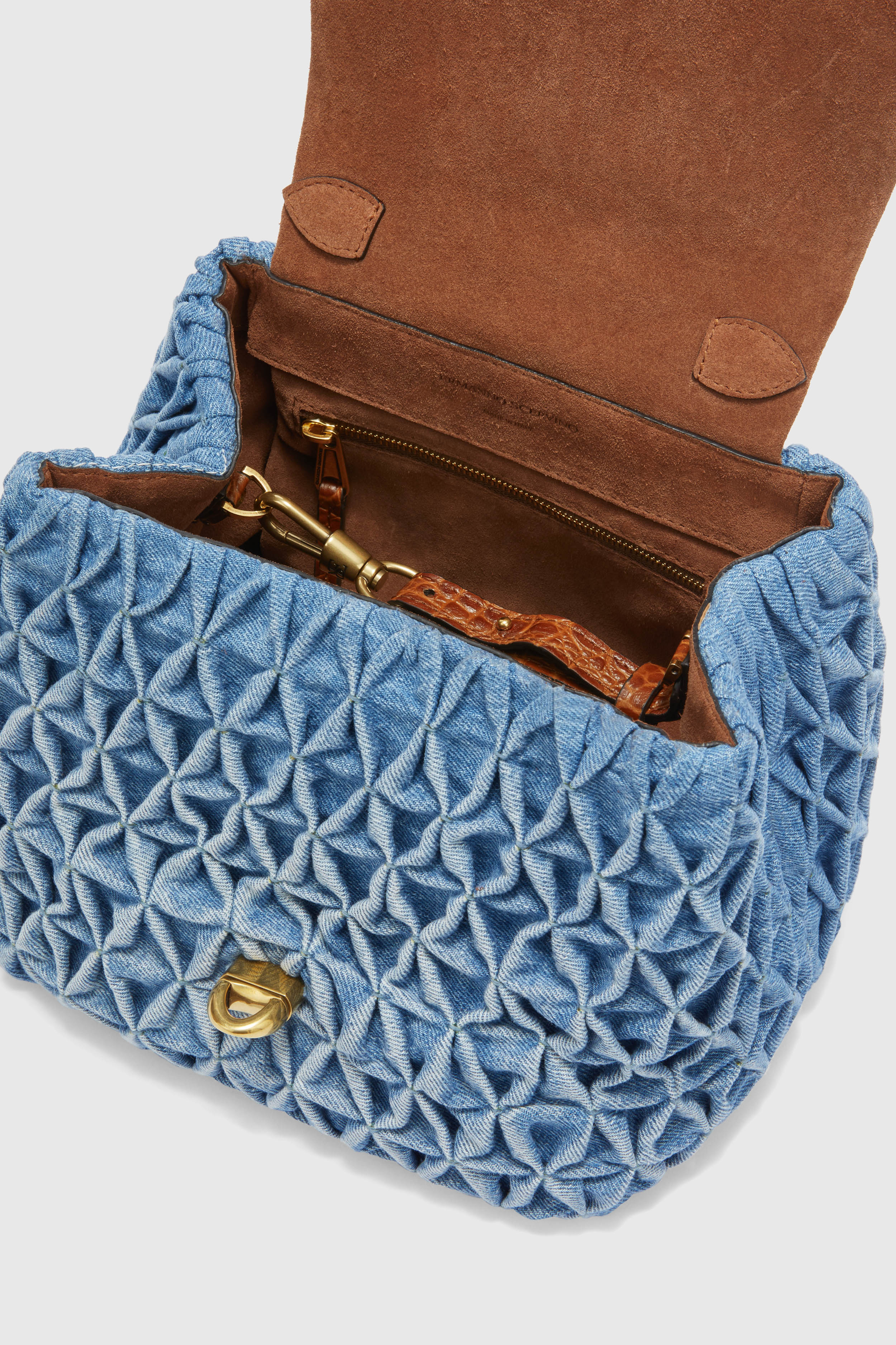 Liza in denim with handmade smock stitching - Image 4