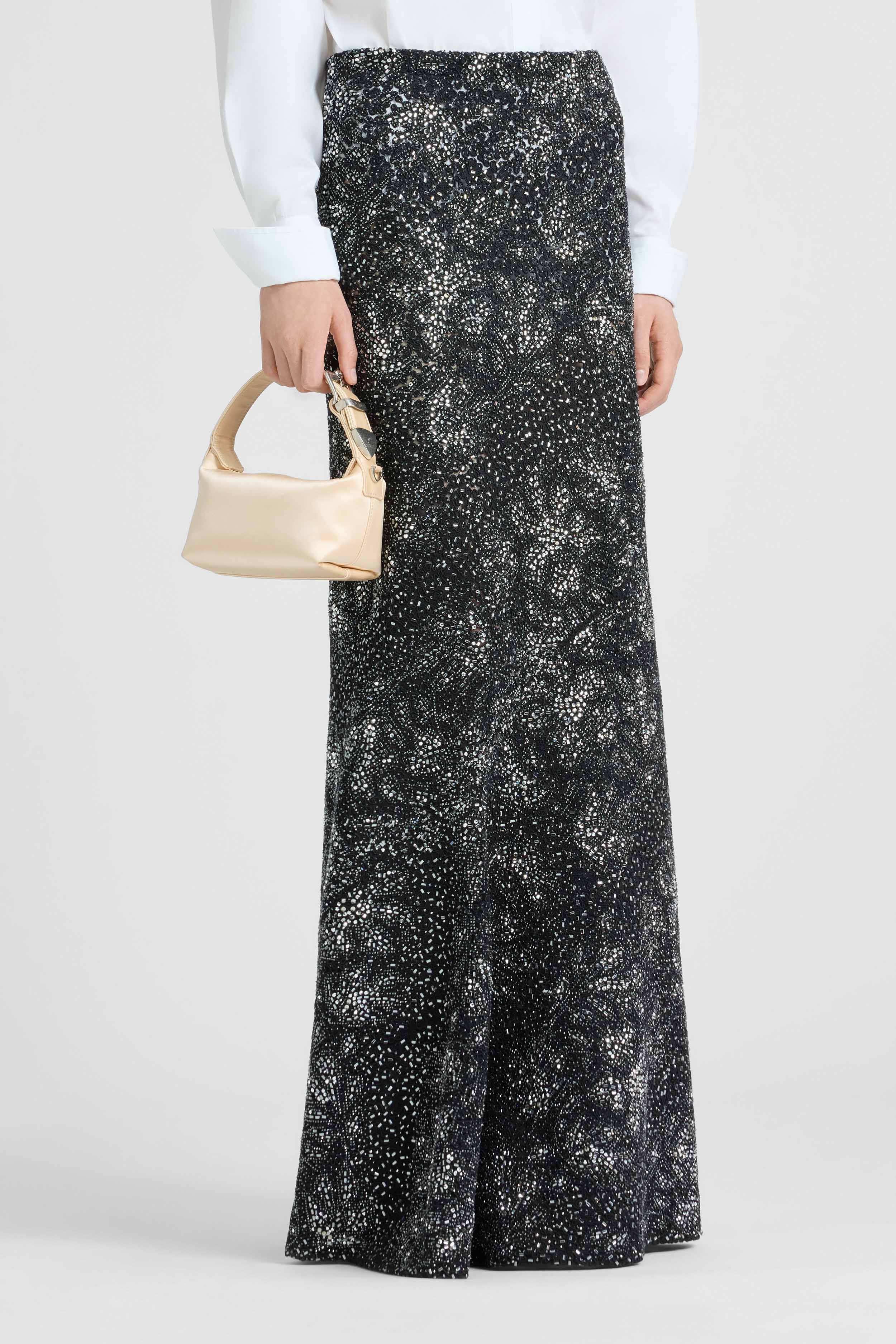 Long Skirt with Hand-Applied Stones and Crystals - Image 3
