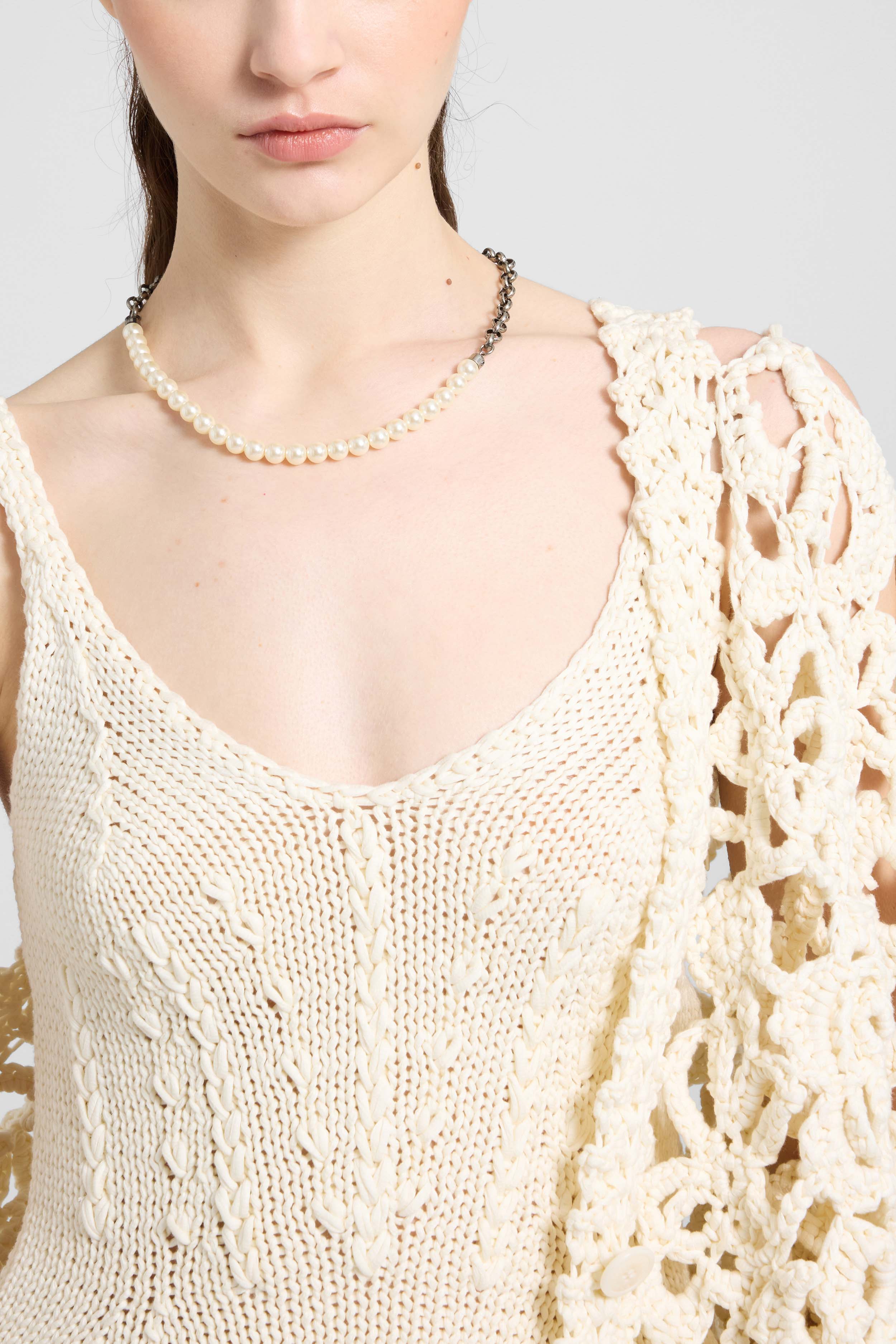 Long-sleeve crochet cotton cardigan «Giardini d’autore» - Image 4