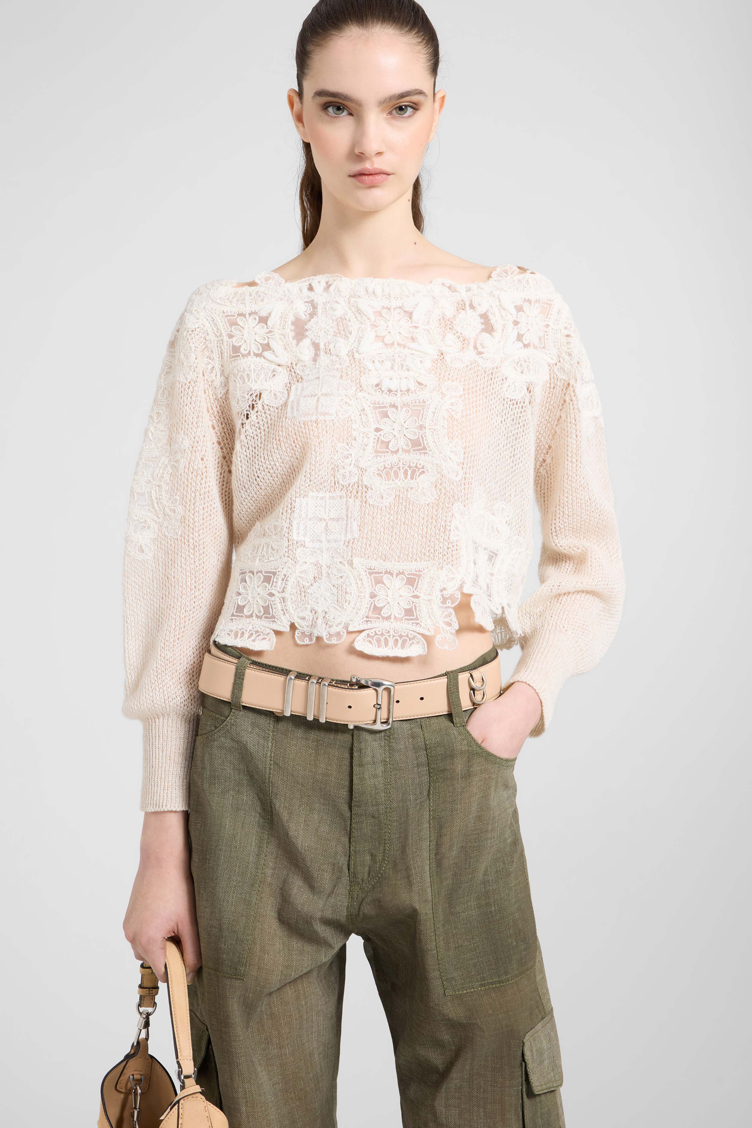 Long-sleeve sweater in cashmere and linen - Image 3