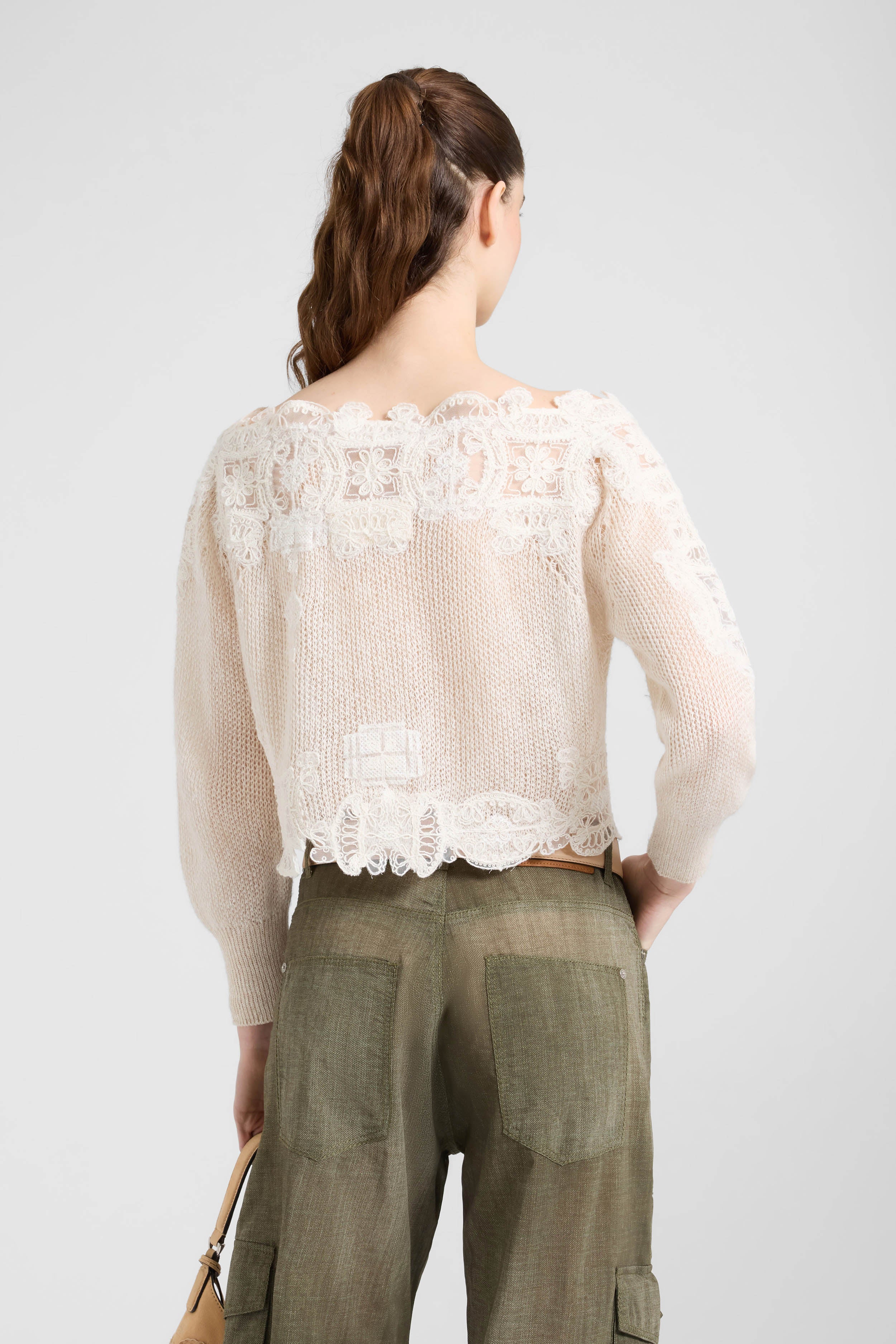 Long-sleeve sweater in cashmere and linen - Image 4