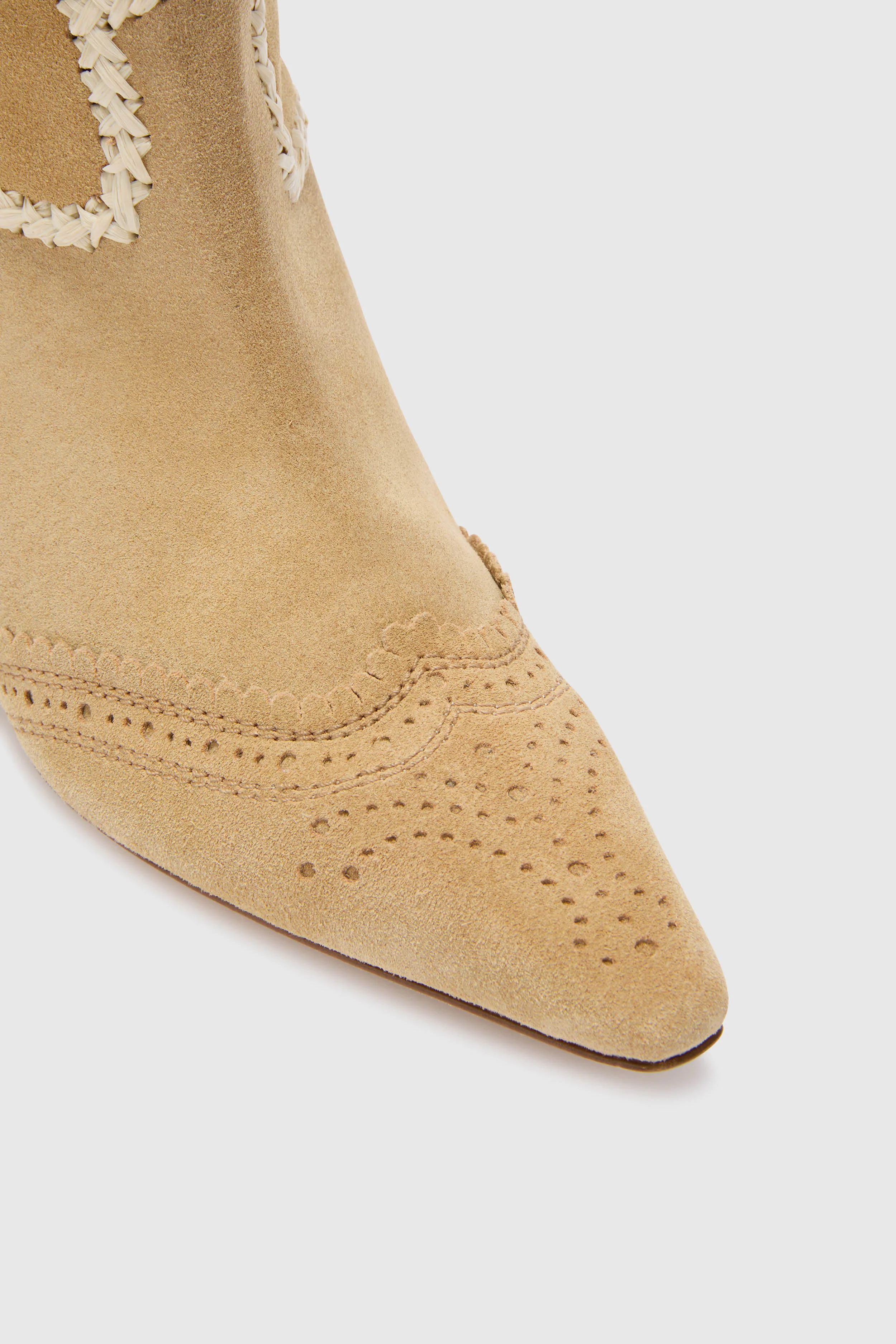 Low boot in crosta with raffia embroidery - Image 4