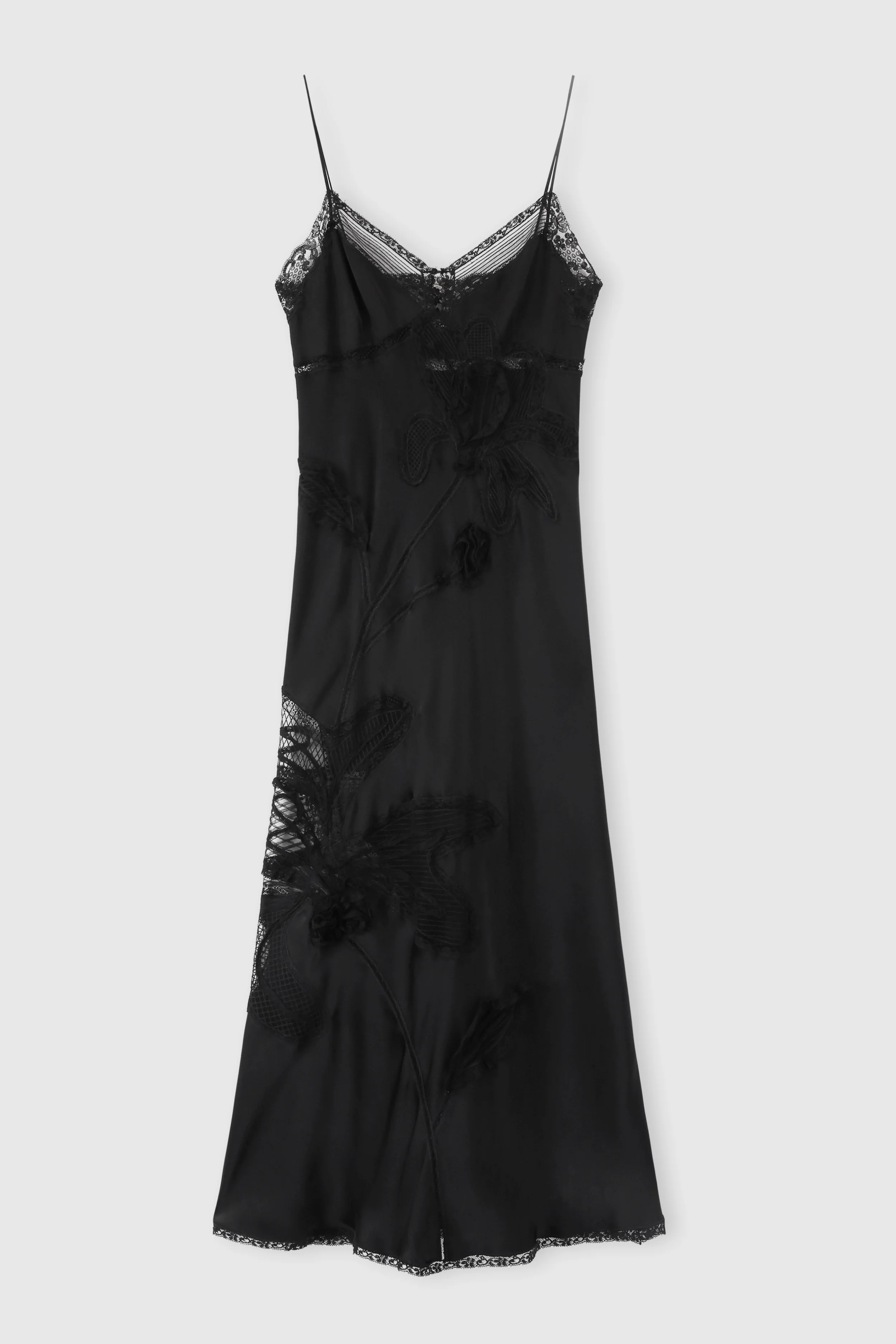 Midi lingerie-style dress in Valencienne lace