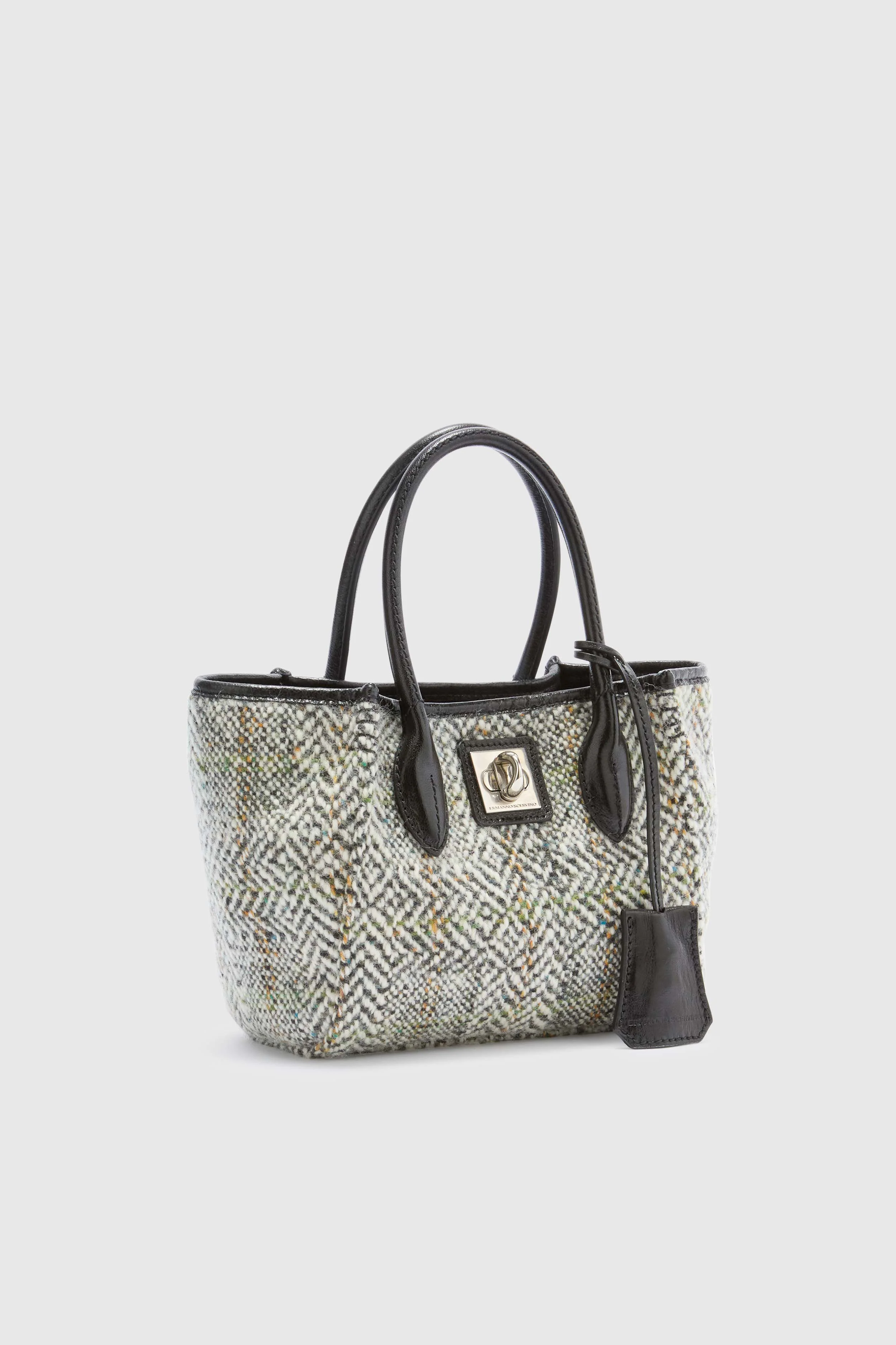 Mini Maggie bag in herringbone fabric and shearling leather - Image 3