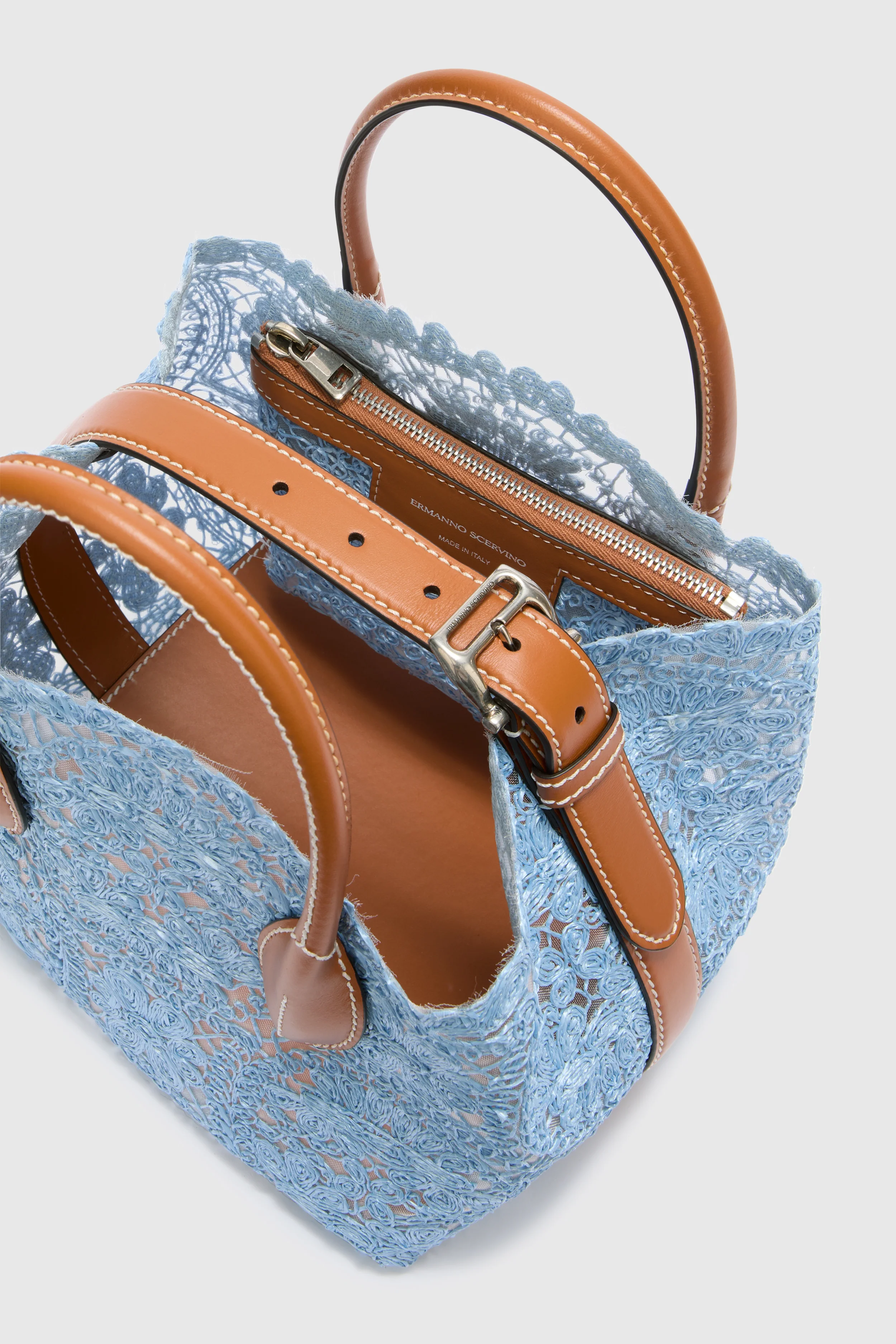 Mini Margot blue in raffia lace maiolica - Image 5