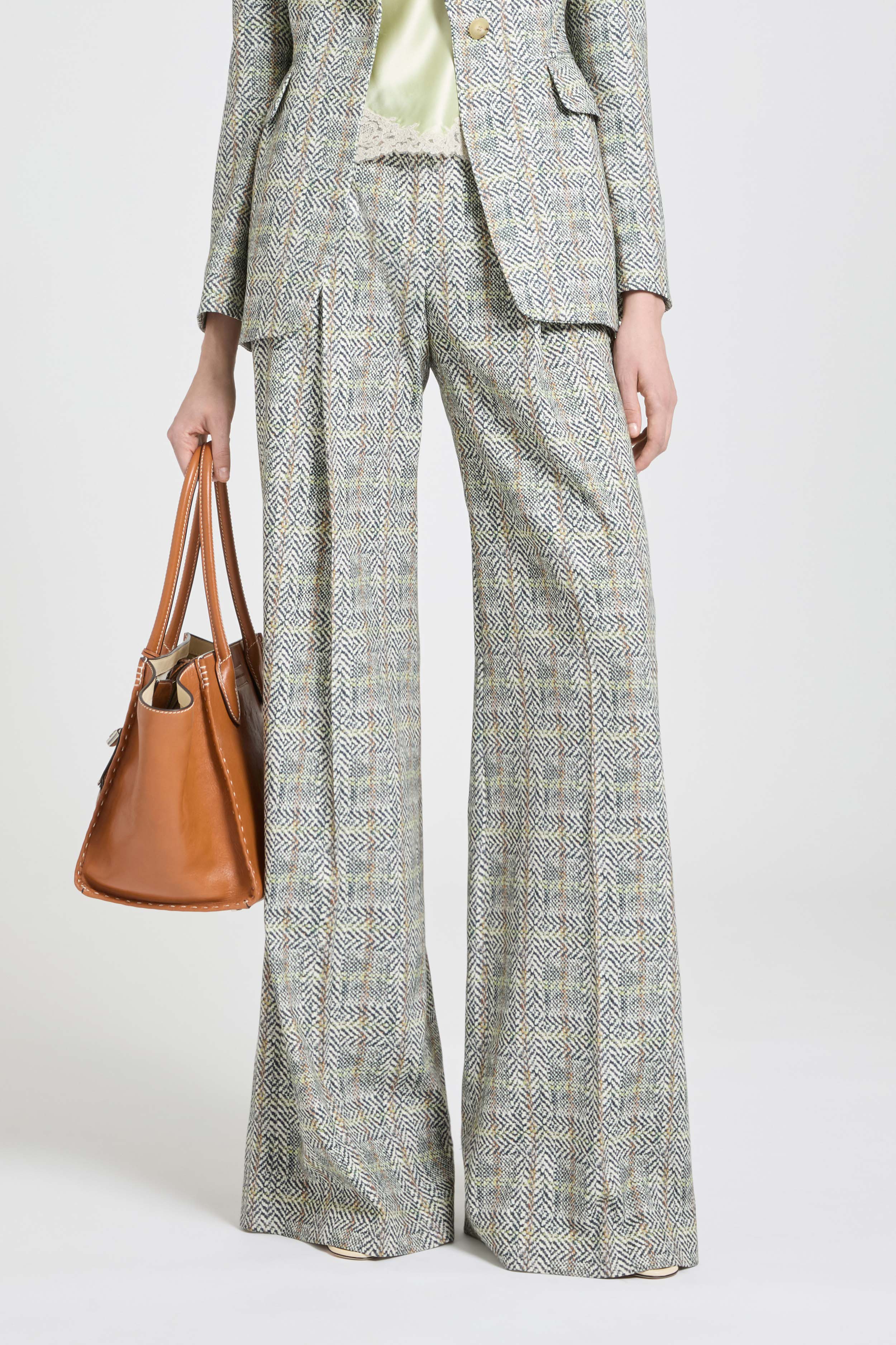 Palazzo Trousers in Pure Viscose Marocain with Resca Print - Image 4