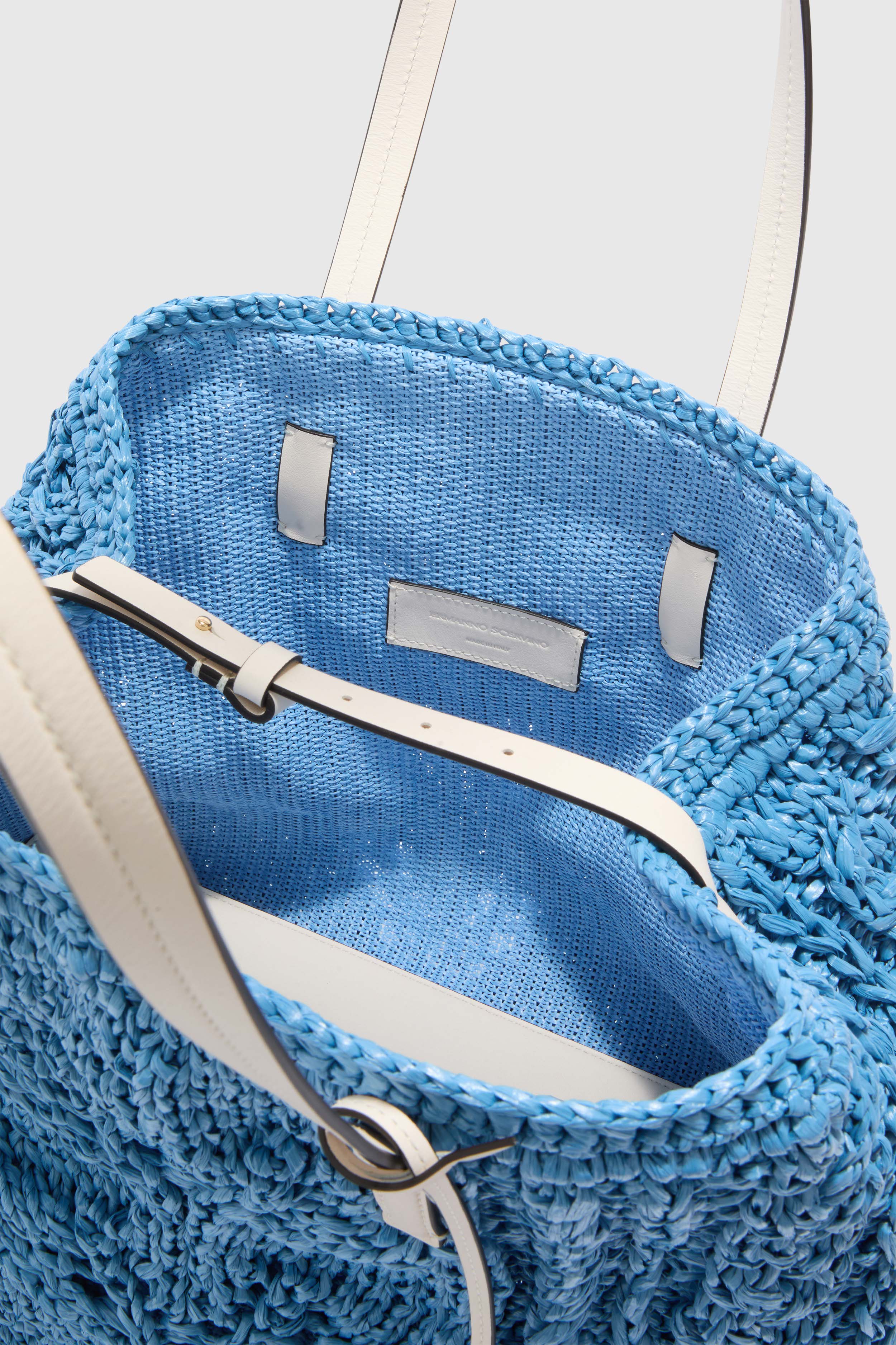 Powder blue raffia shopper - Image 5