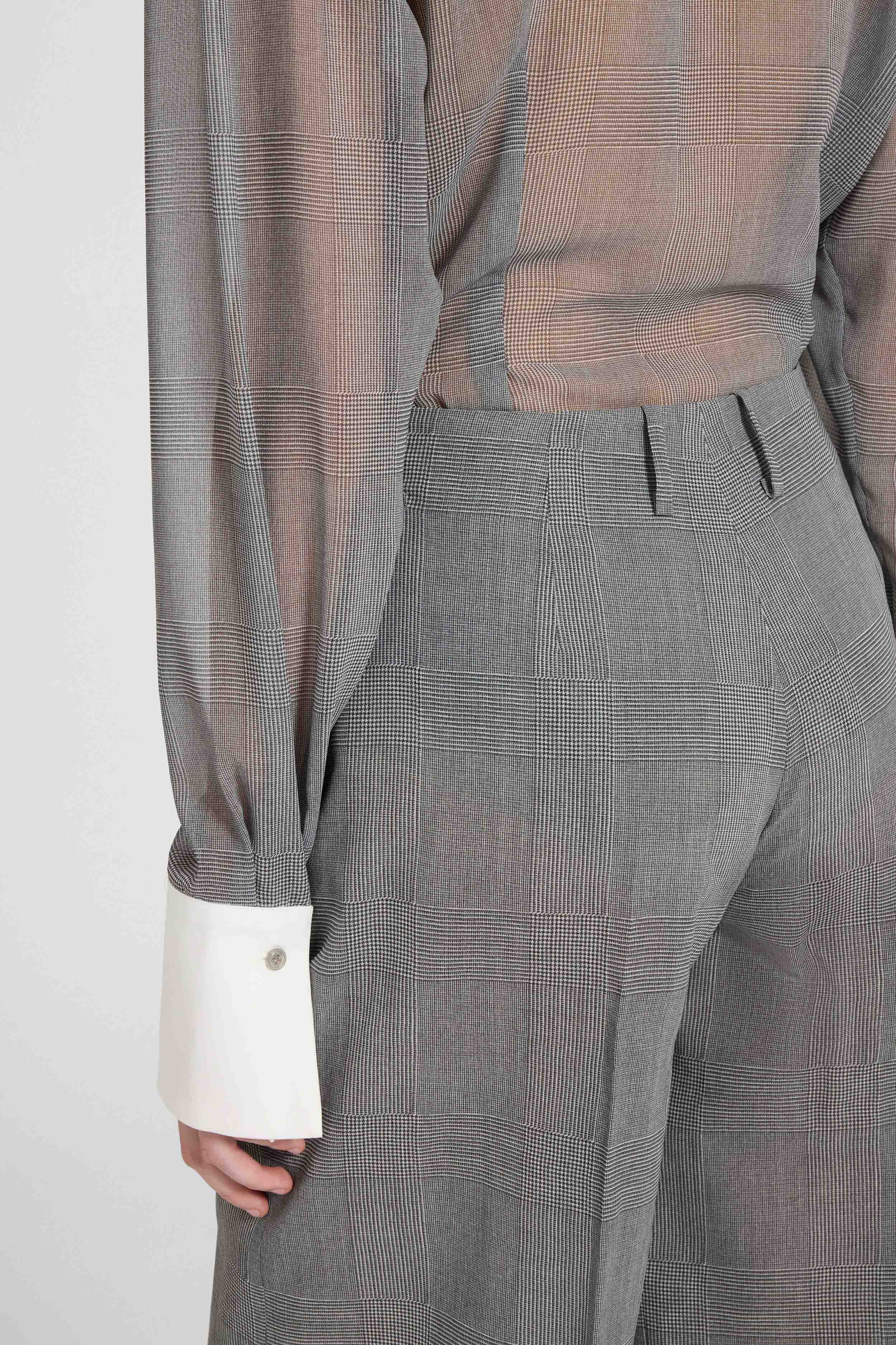 Prince of Wales technical georgette shirt - Image 4