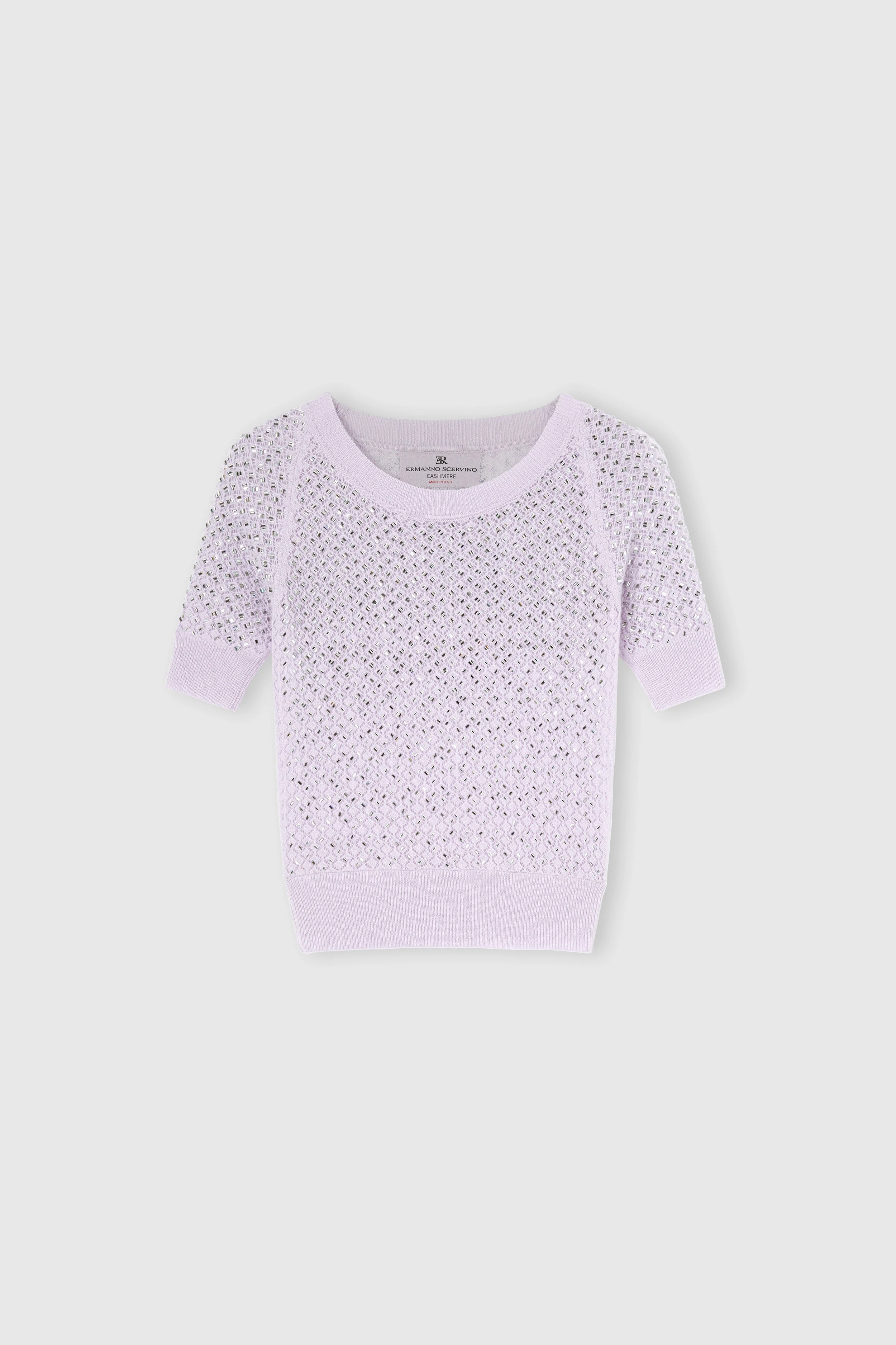 Pure cashmere sweater top with crystals