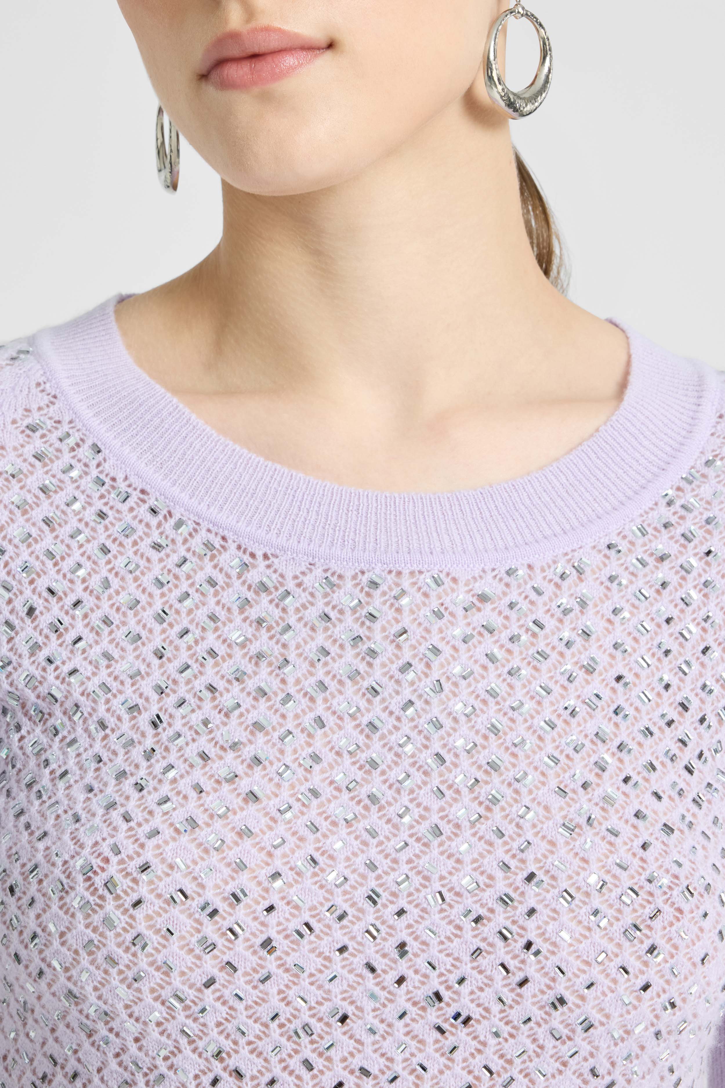 Pure cashmere sweater top with crystals - Image 5