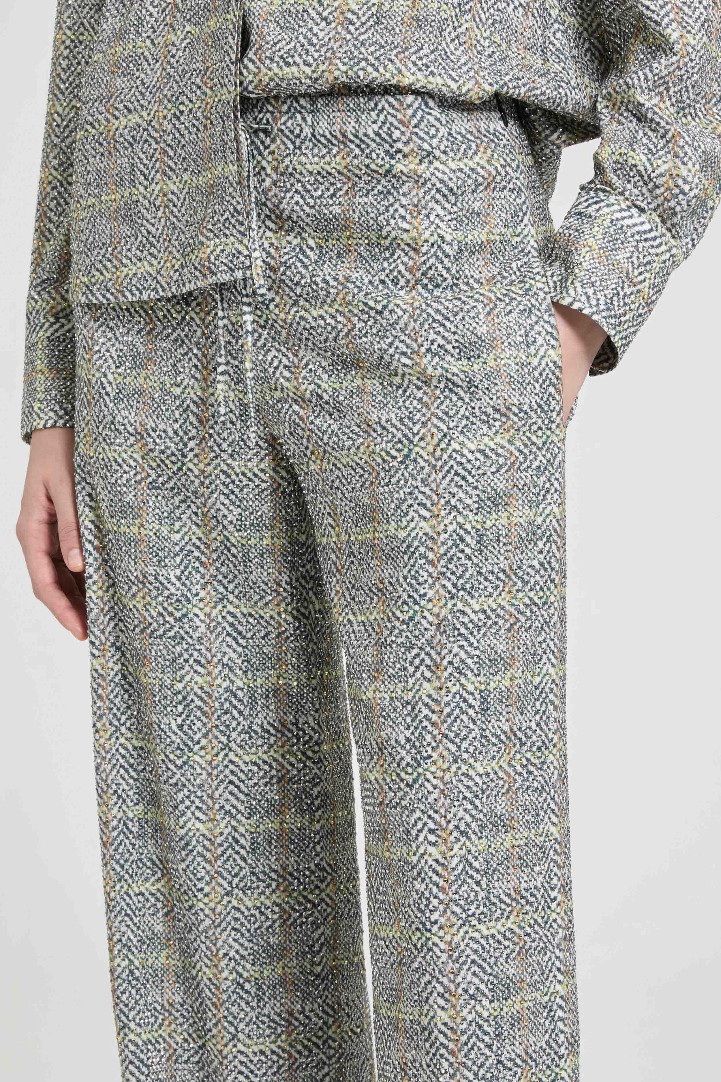 Relaxed tailored trousers in resca-print marocain with tonal crystals - Image 5