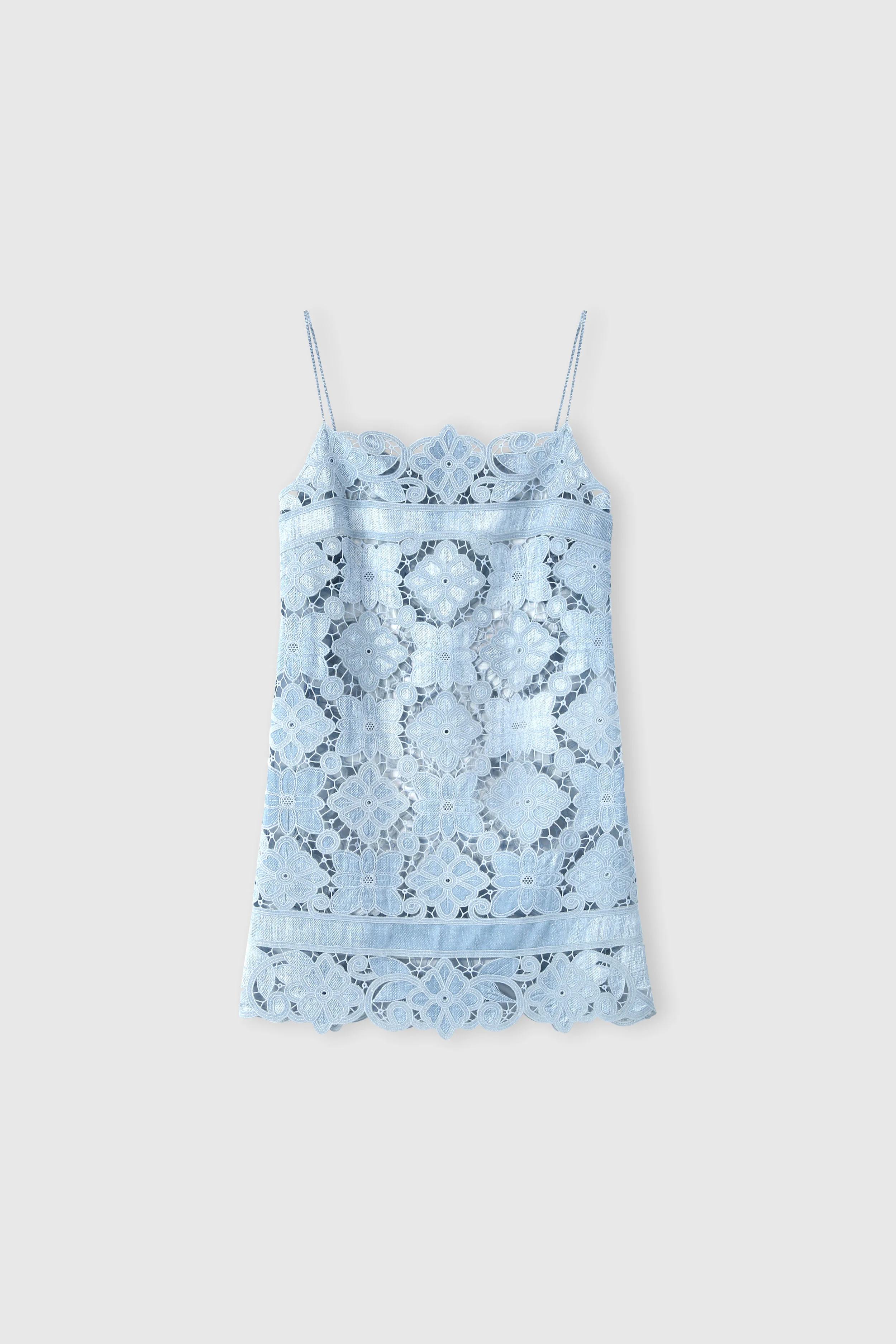 Short dress with maiolica cutwork