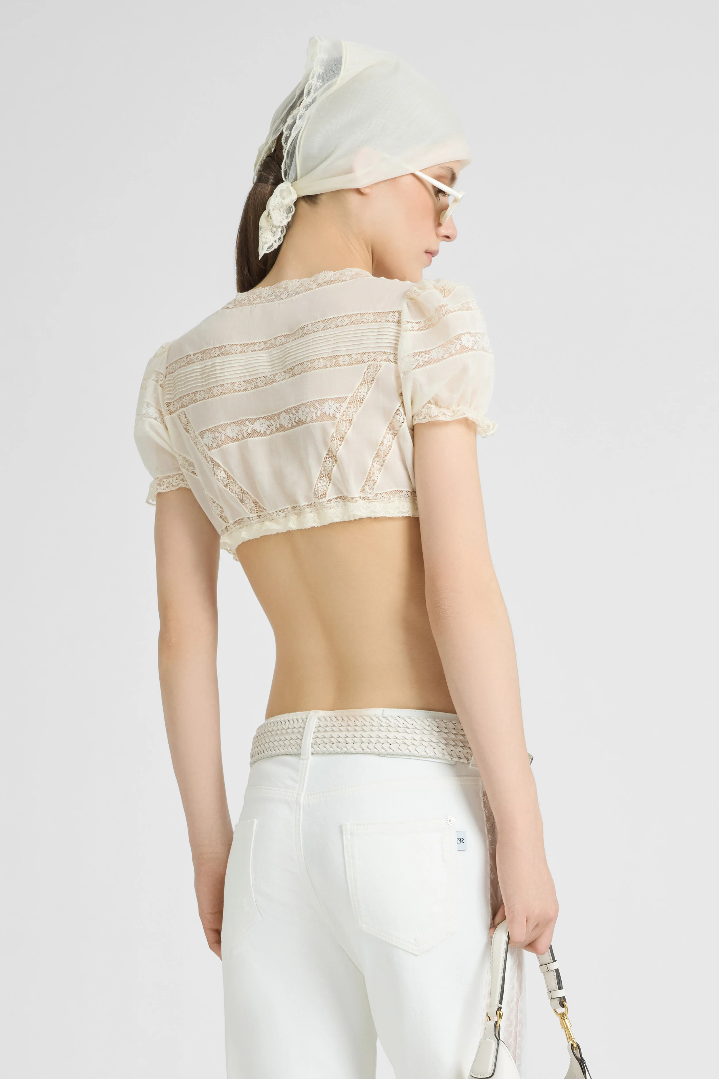 Soft Cotton Muslin Bra with Valencienne Lace - Image 5
