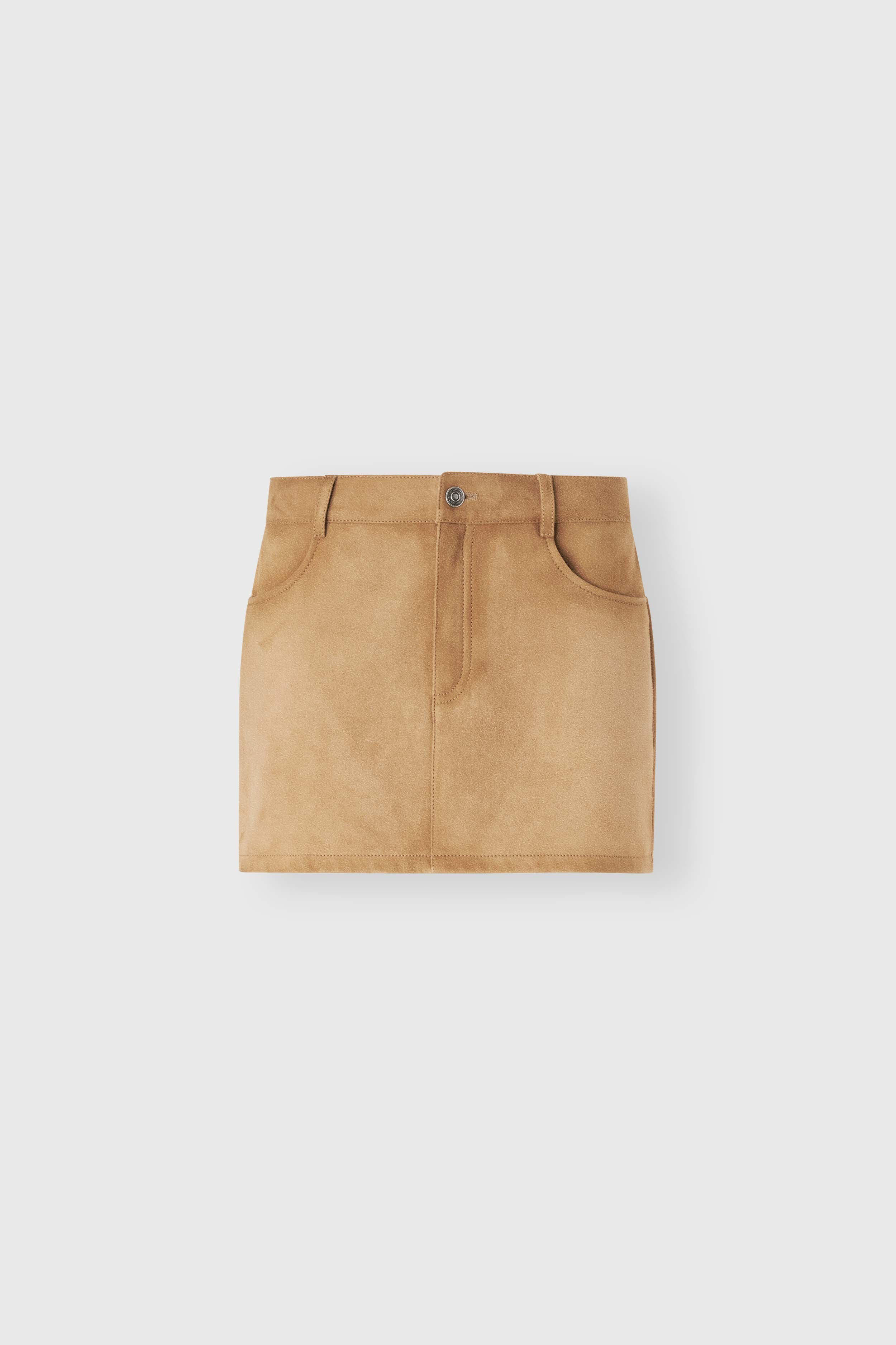 Suede mini skirt with denim effect