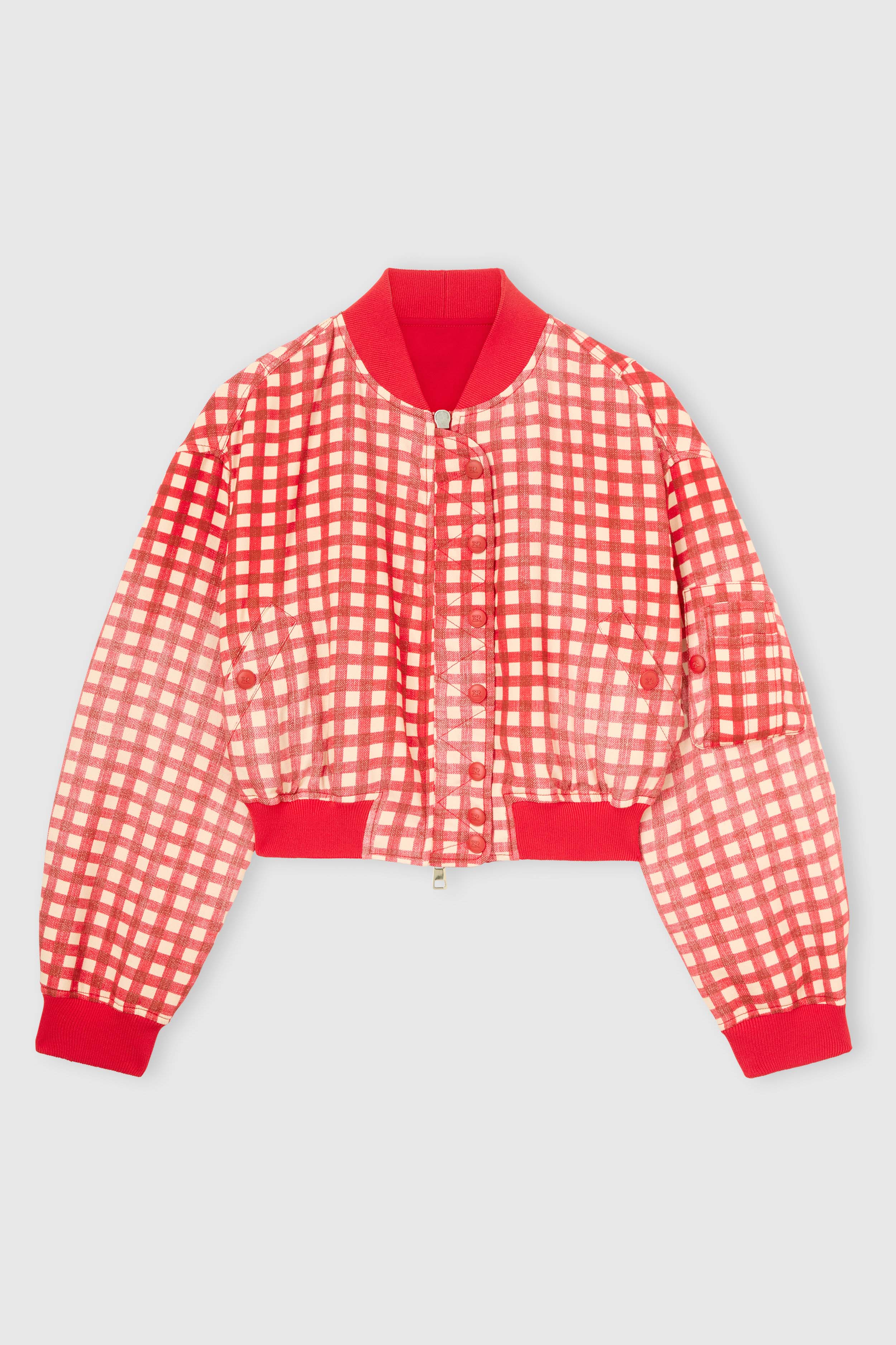 Technical fabric bomber with vichy interior - Image 2