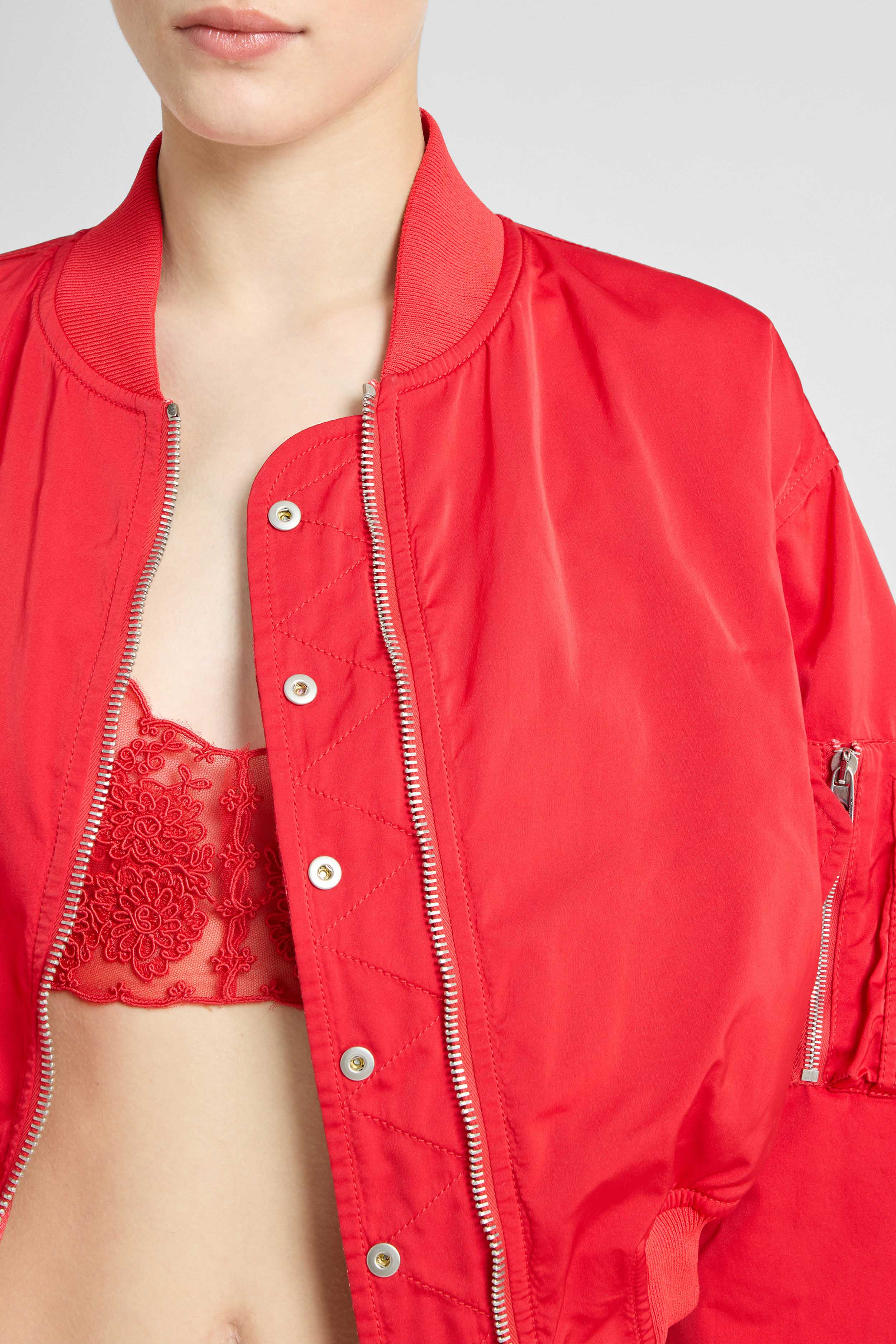 Technical fabric bomber with vichy interior - Image 5