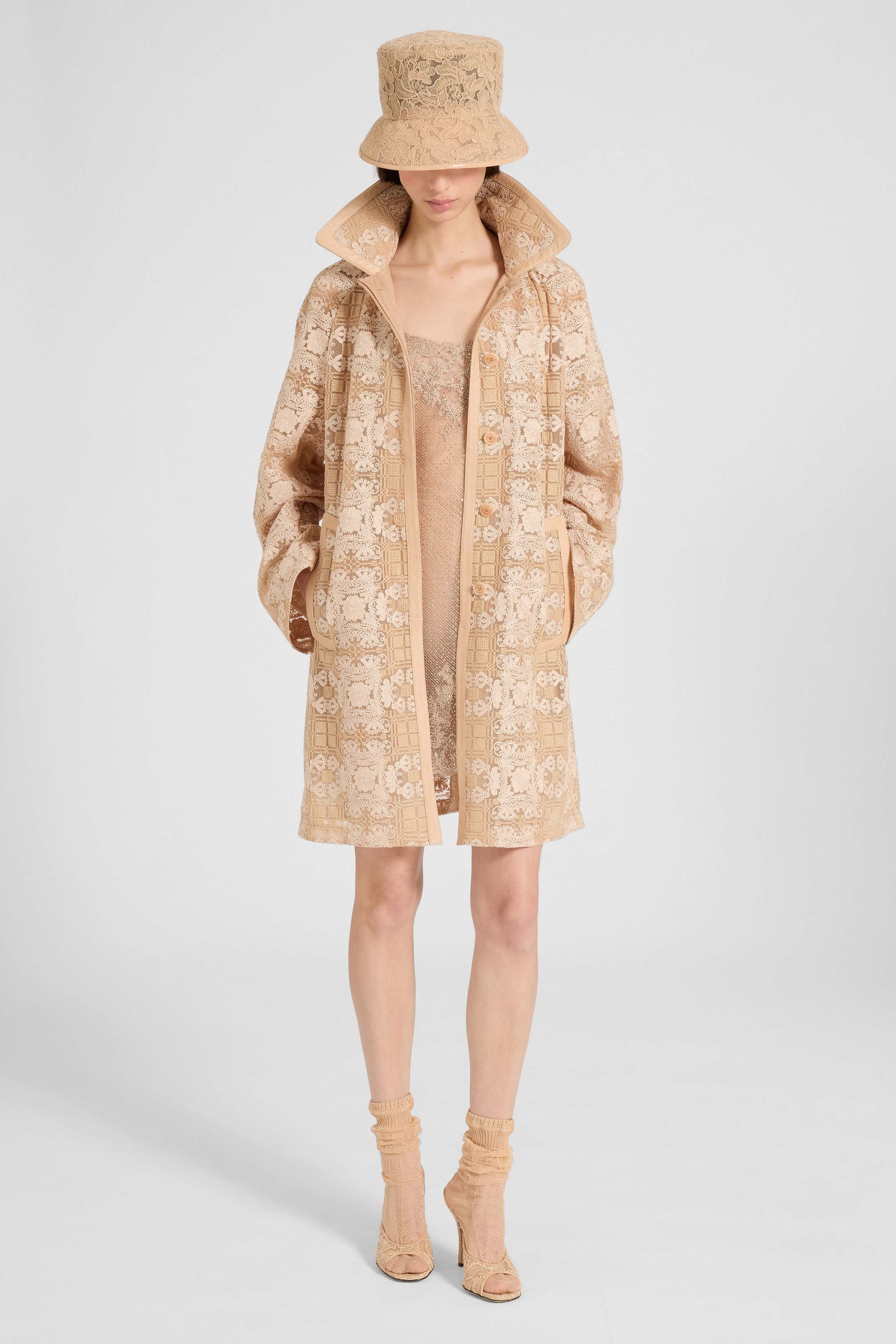 Trench in rebrodé lace bonded to tulle - Image 2