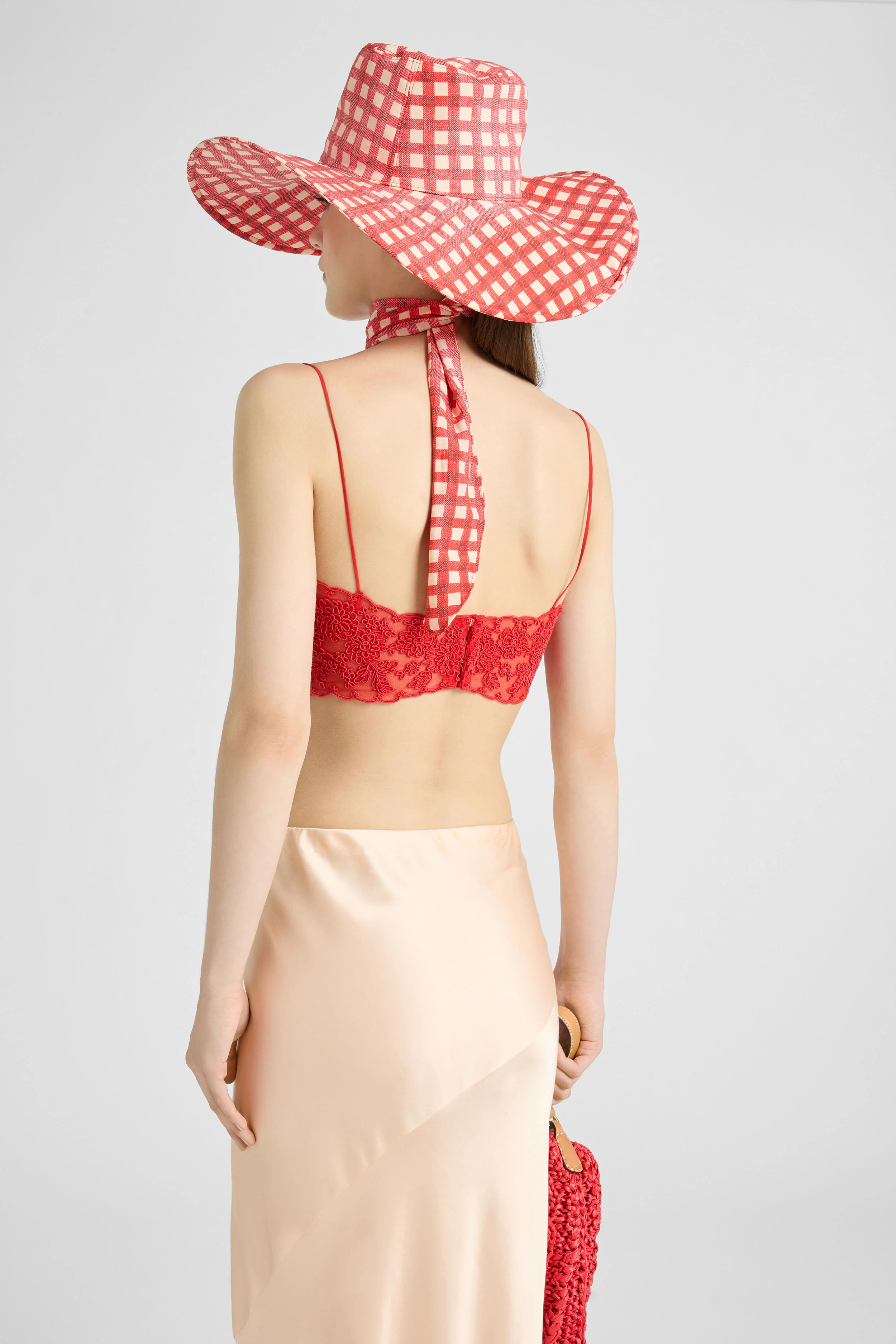 Unstructured Tulle Red Bra with Rebrodé Lace - Image 3