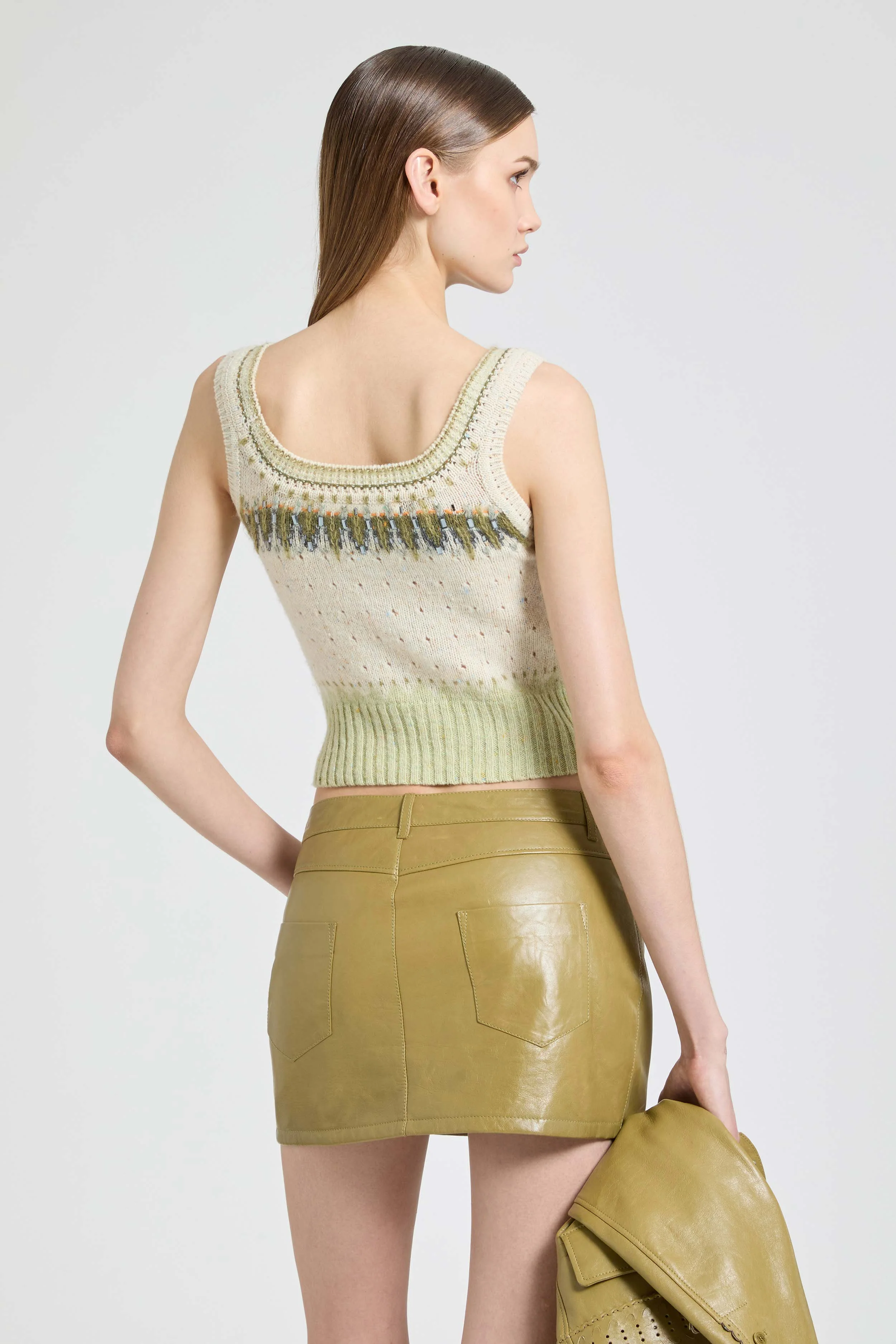 Wool, cashmere and silk jacquard top with Nordic motif - Image 4
