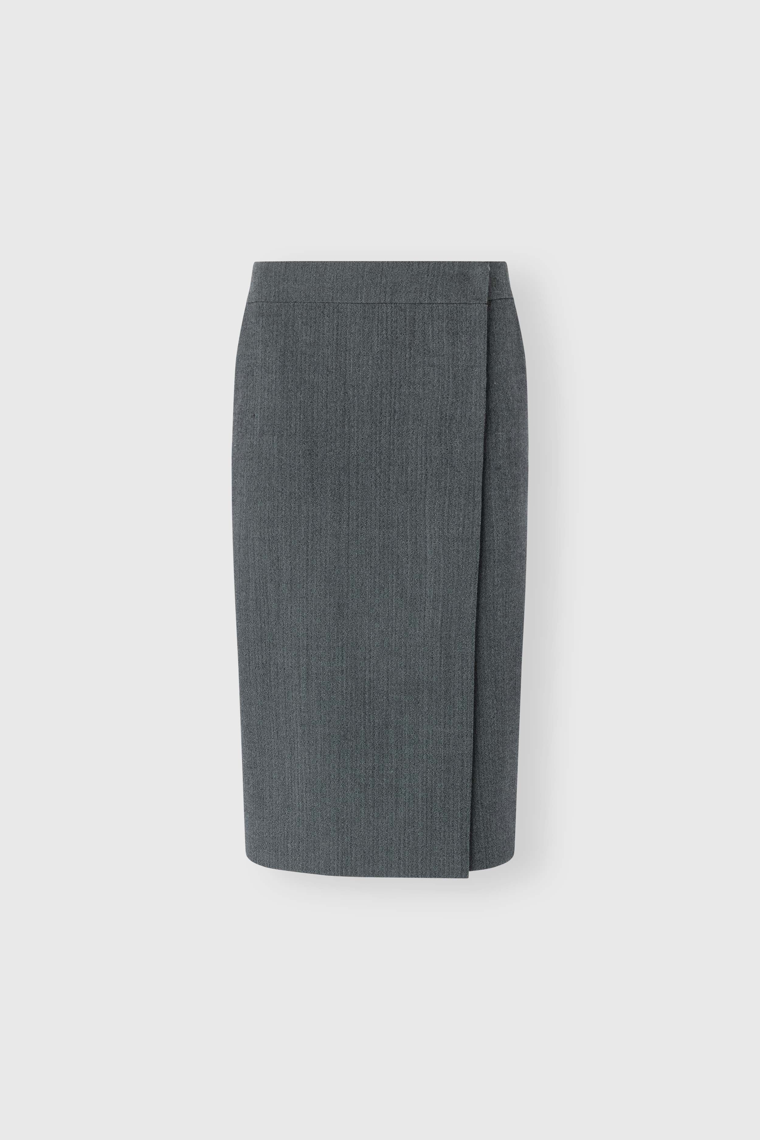 Wrap pencil skirt in fresco wool with resca pattern